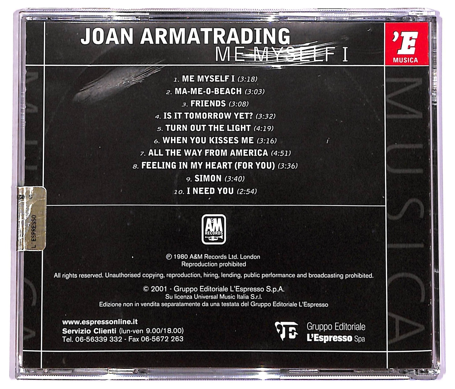 EBOND Joan Armatrading - Me Myself I EDITORIALE CD CD078613