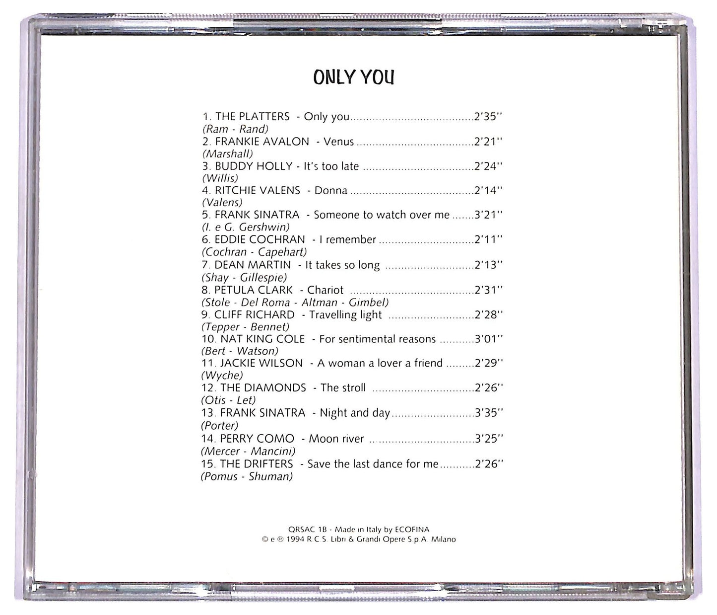 EBOND Various - Only You EDITORIALE CD CD078722