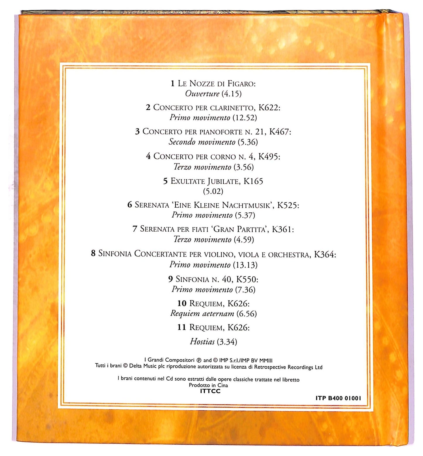 EBOND Mozart - I Suoi Capolavori COMPILATION EDITORIALE DIGIPACK CD CD079705