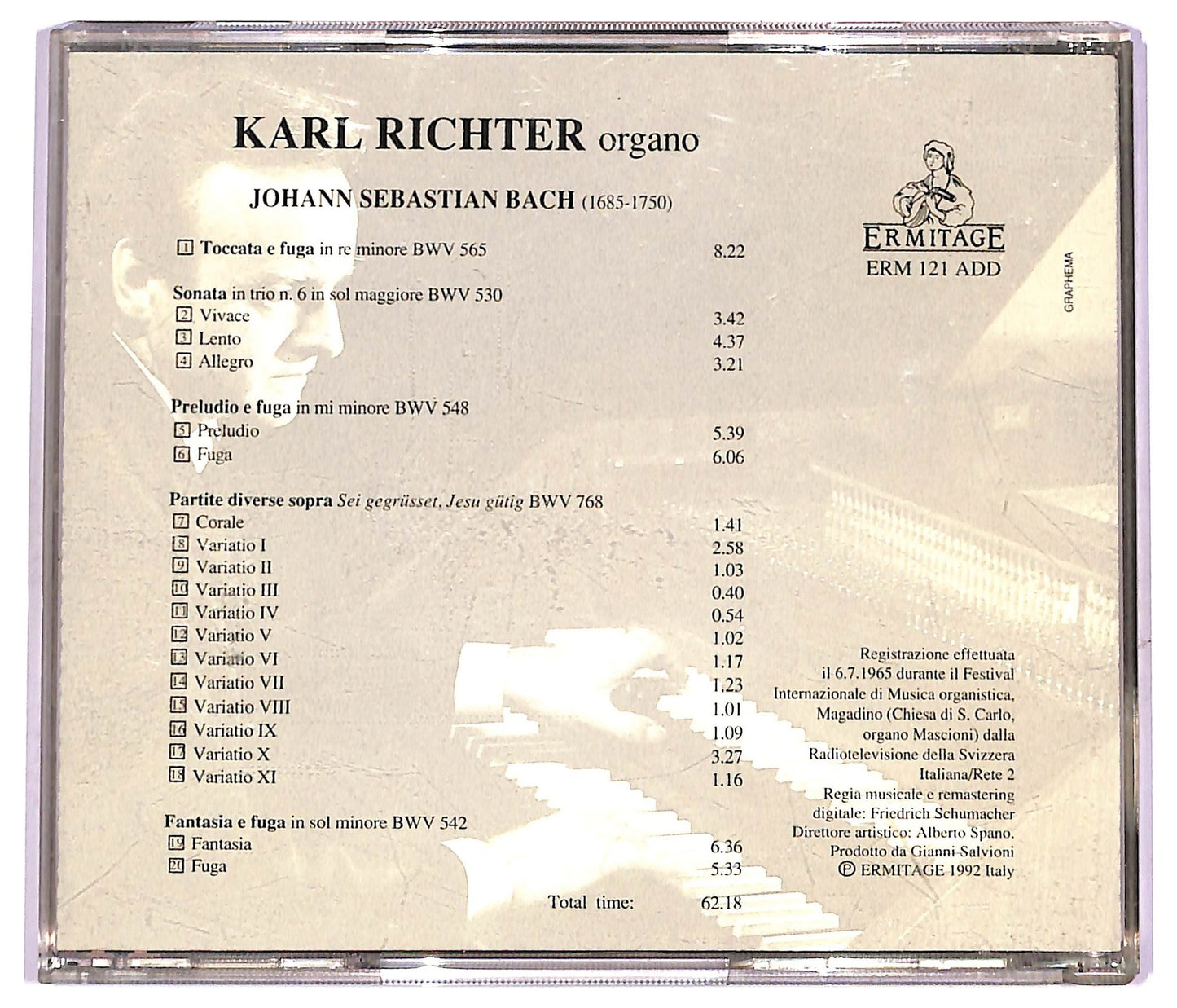 EBOND Karl Richter - Bach Organ Recital EDITORIALE CD CD080258