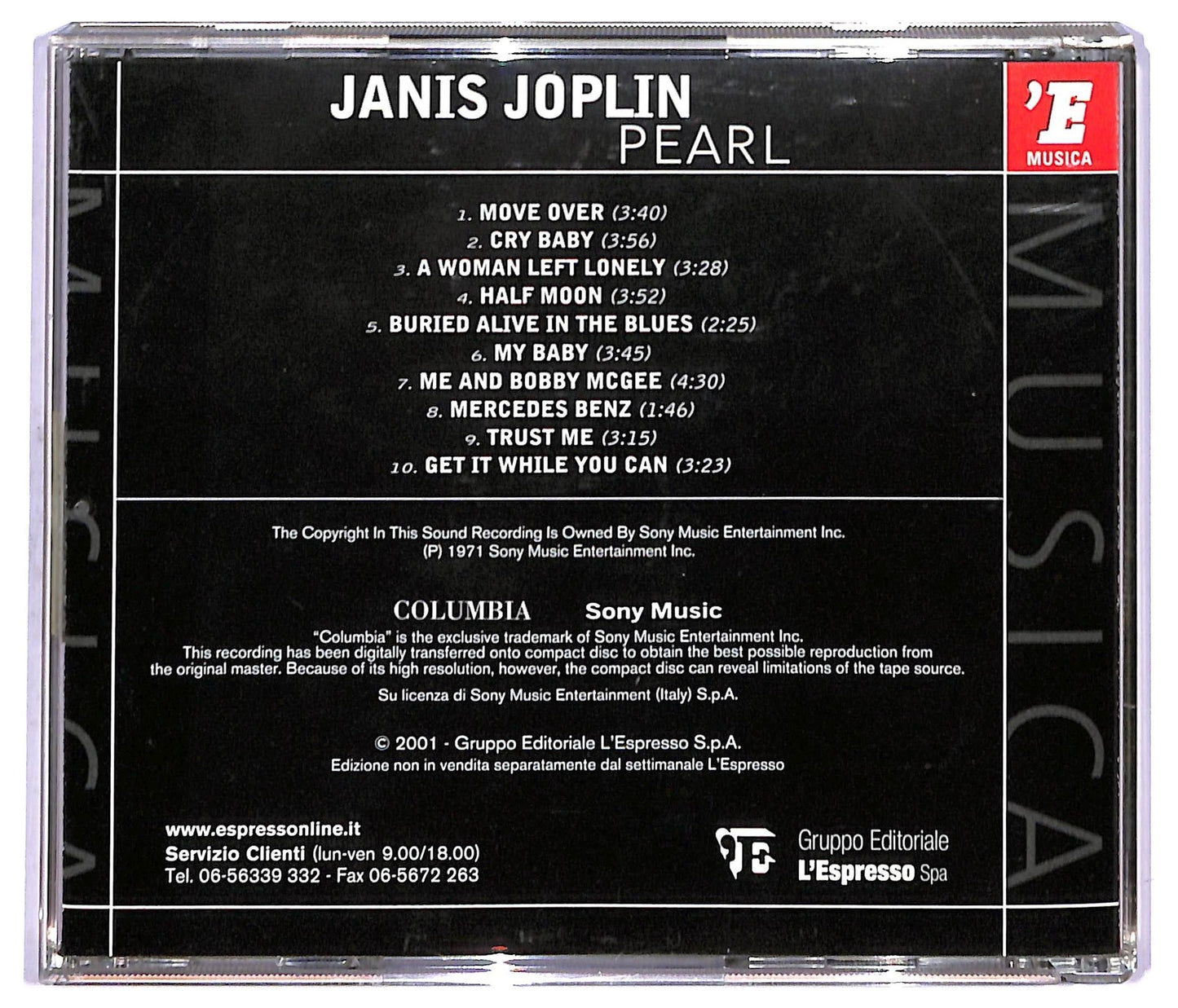 EBOND Janis Joplin - Pearl ALBUM EDITORIALE JEWEL CASE CD CD083223