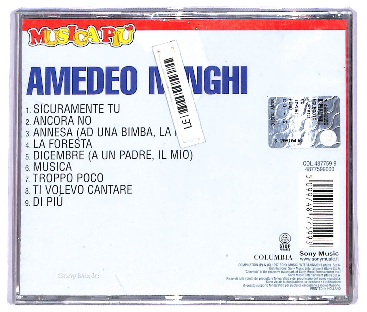 EBOND Amedeo Minghi - Amedeo Minghi CD CD084309