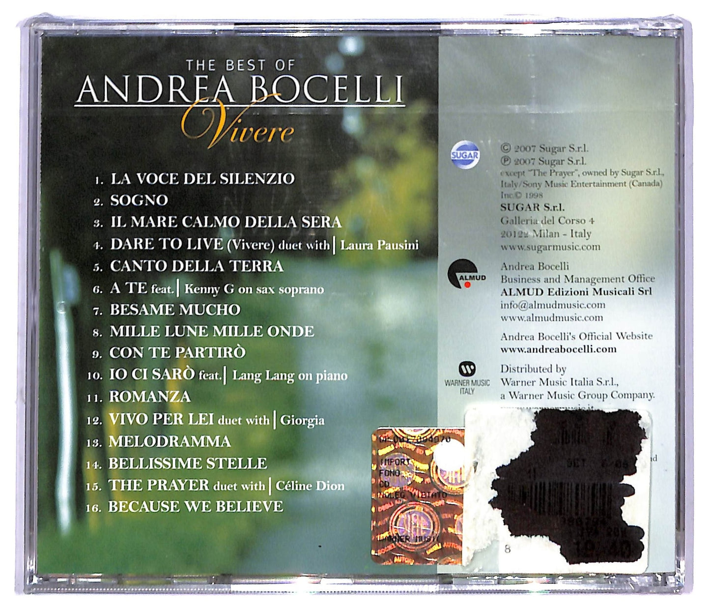 EBOND Andrea Bocelli - The Best Of Andrea Bocelli Vivere COMPILATION SJB CD CD084348
