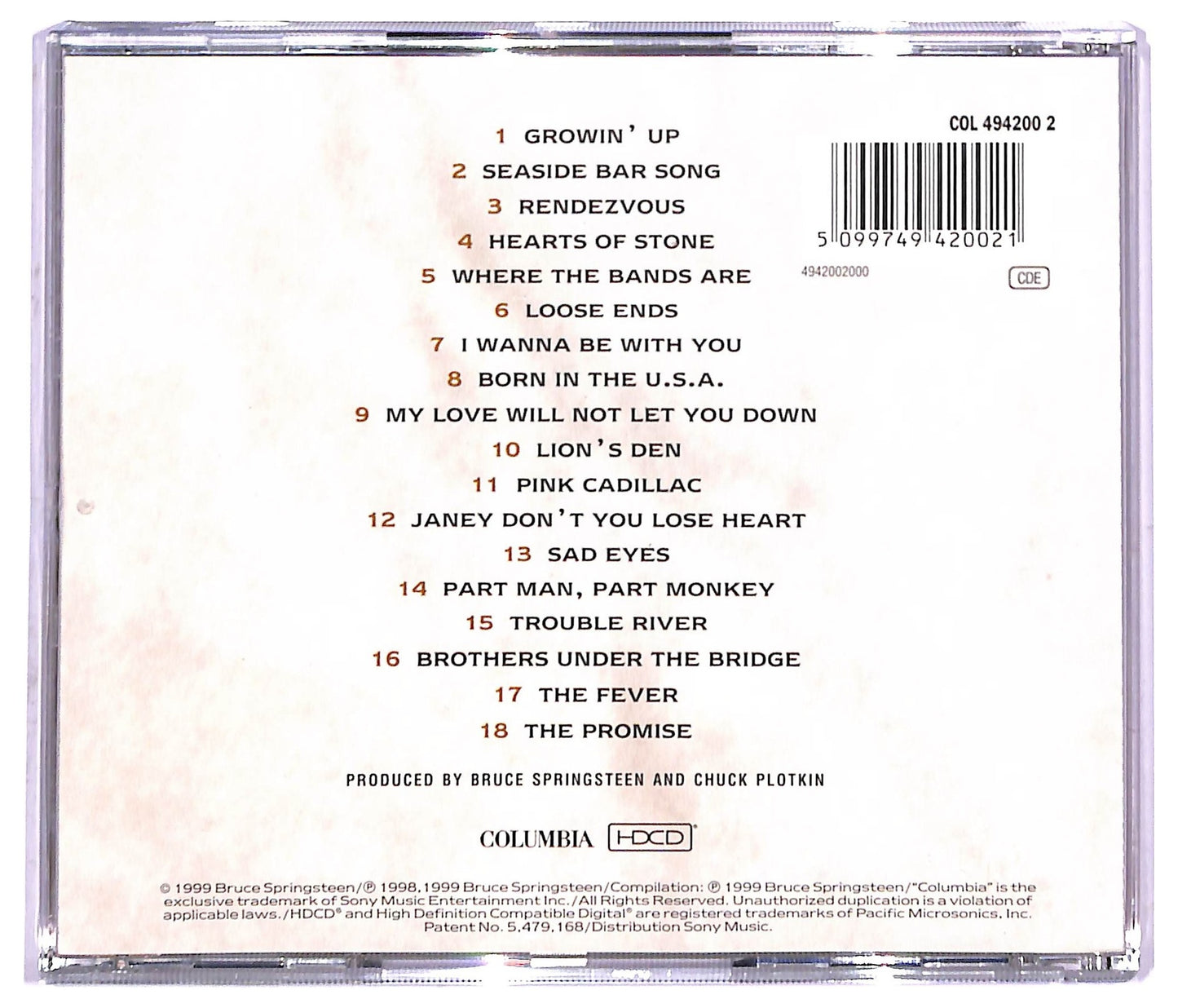 EBOND Bruce Springsteen - 18 Tracks CD CD085650