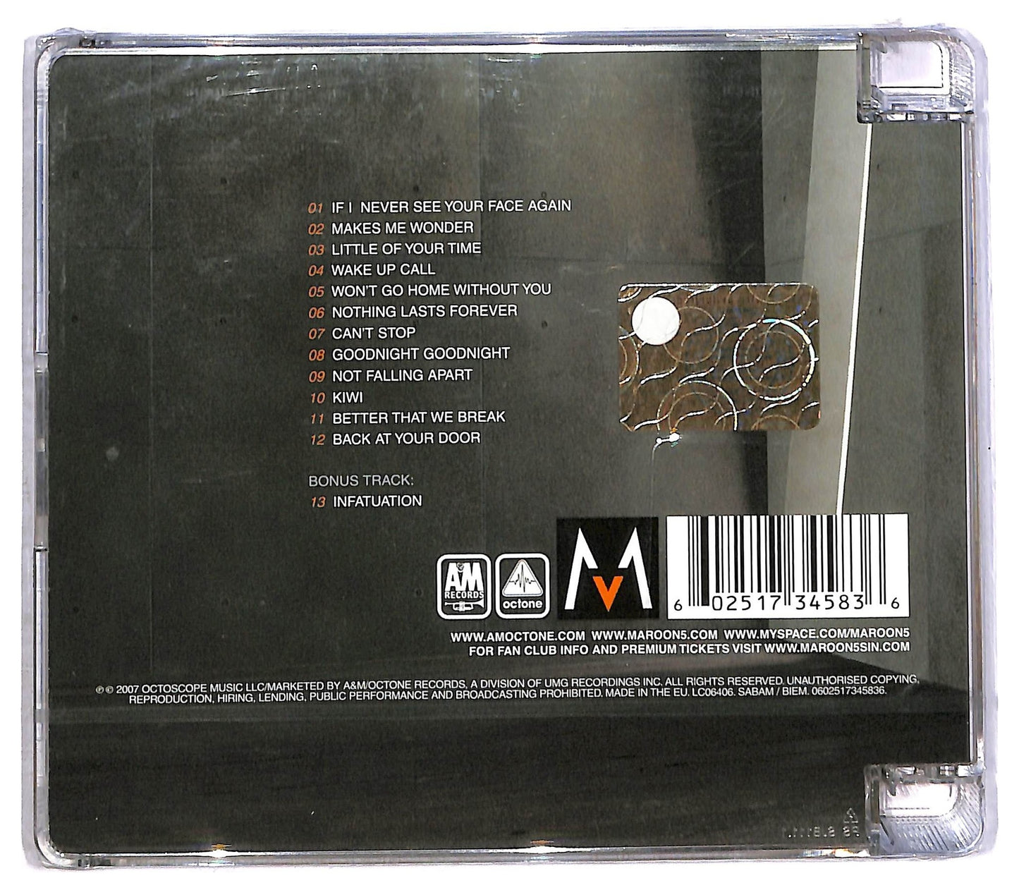 EBOND Maroon 5 - It Won't Be Soon Before Long ALBUM JEWEL CASE CD CD086656