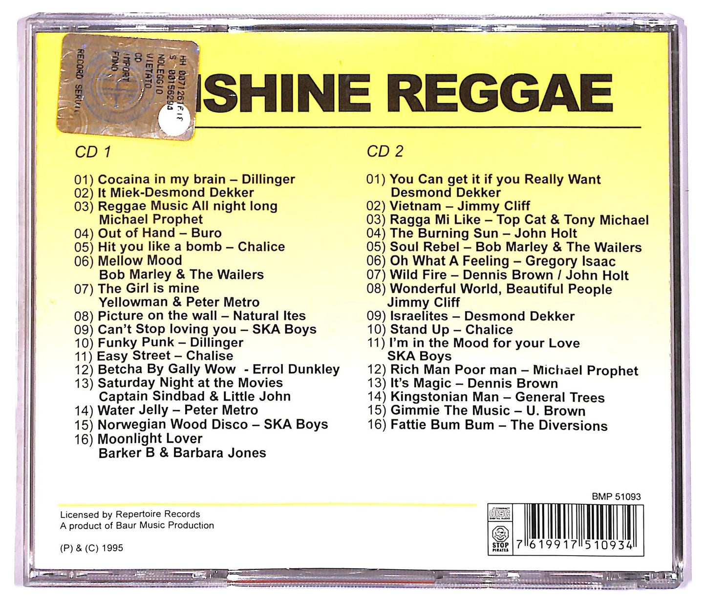 EBOND sunshine reggae CD CD087205
