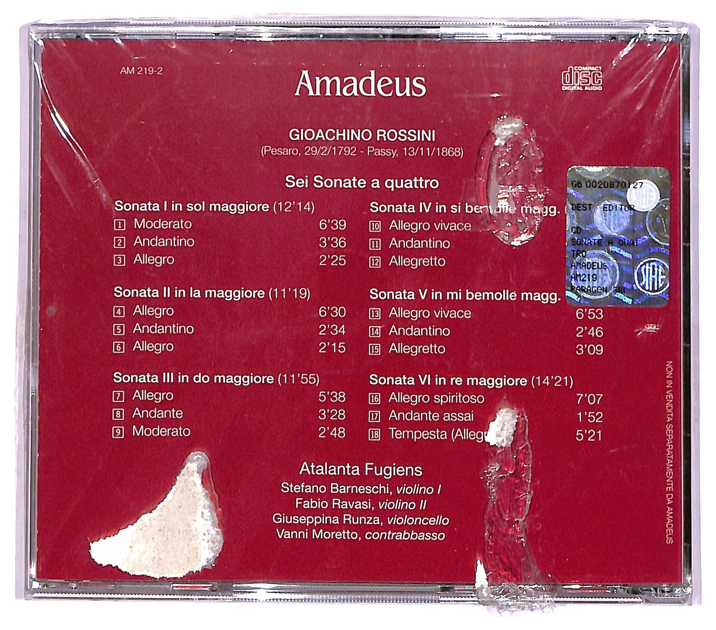 EBOND Rossini - Sei Sonate A Quattro - Atalanta Fugiens CD CD087219