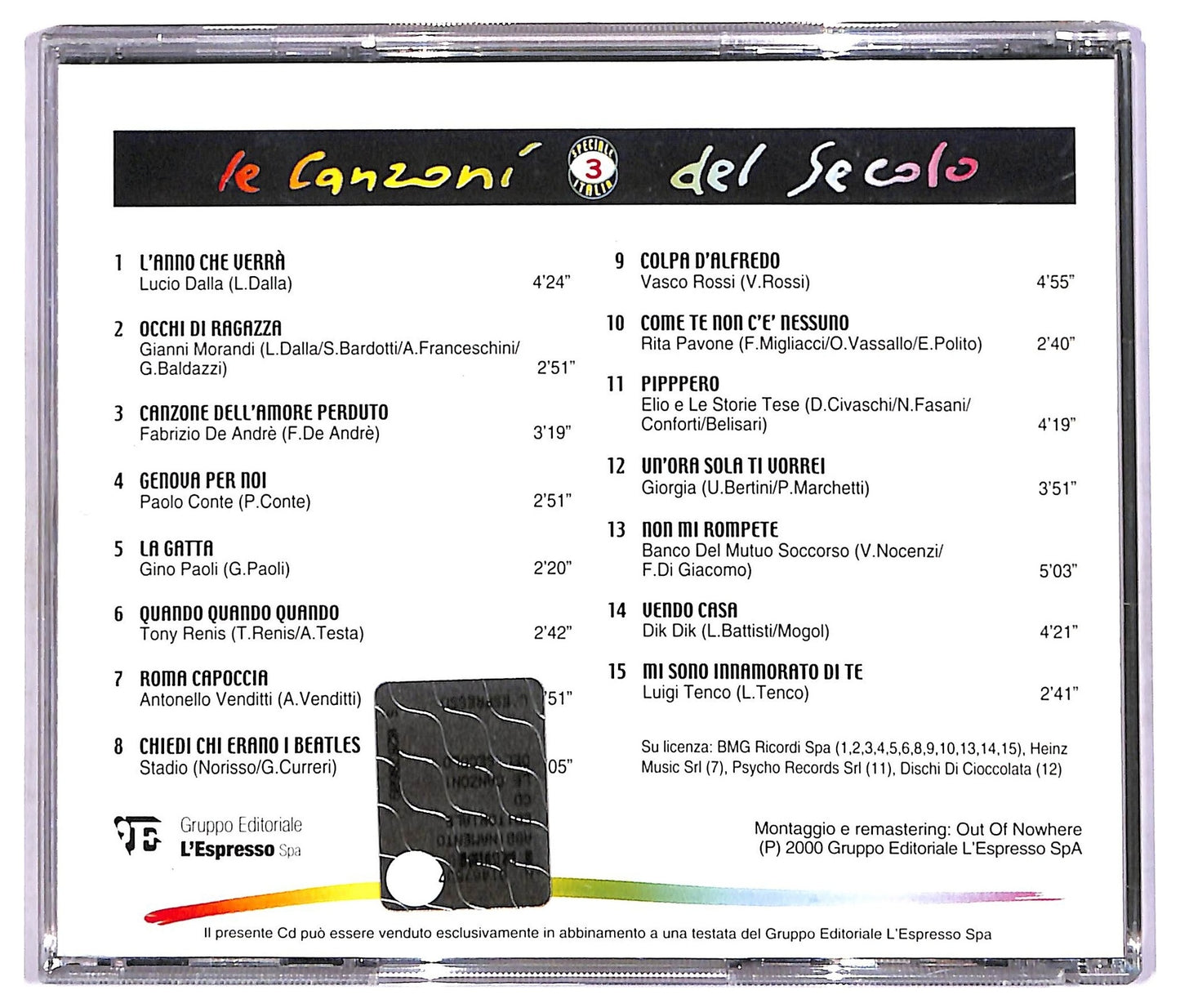 EBOND Various - Le Canzoni Del Secolo - Speciale Italia Vol. 3 COMPILATION EDITORIALE JEWEL CASE CD CD087249