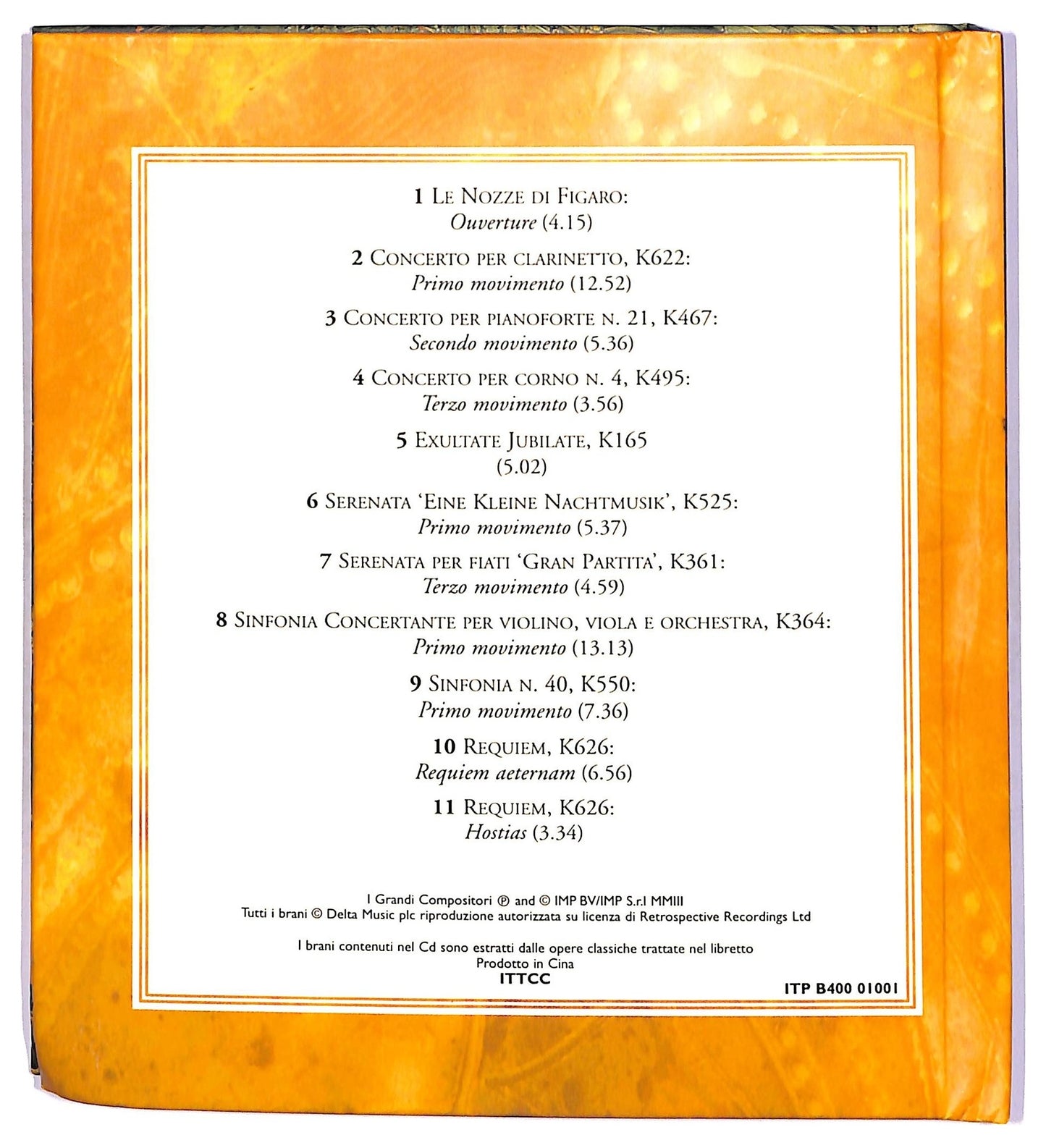 EBOND Mozart - I Suoi Capolavori COMPILATION EDITORIALE DIGIPACK CD CD087318