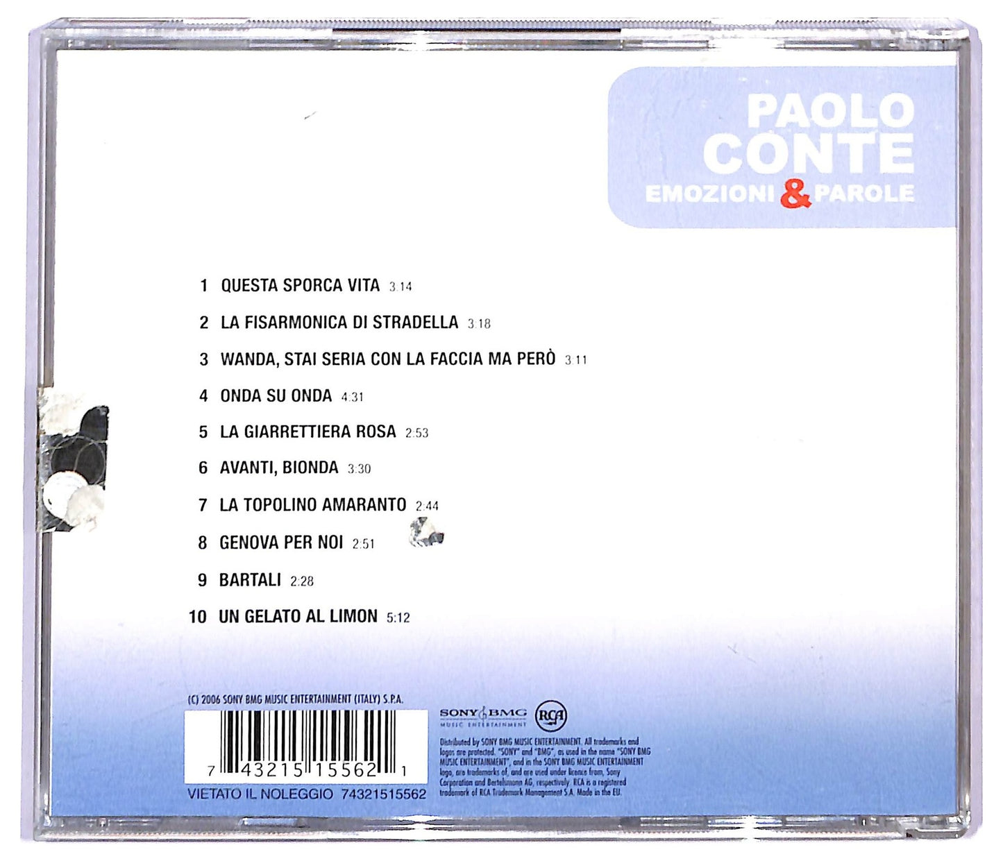 EBOND Paolo Conte - Emozioni & Parole CD CD087529