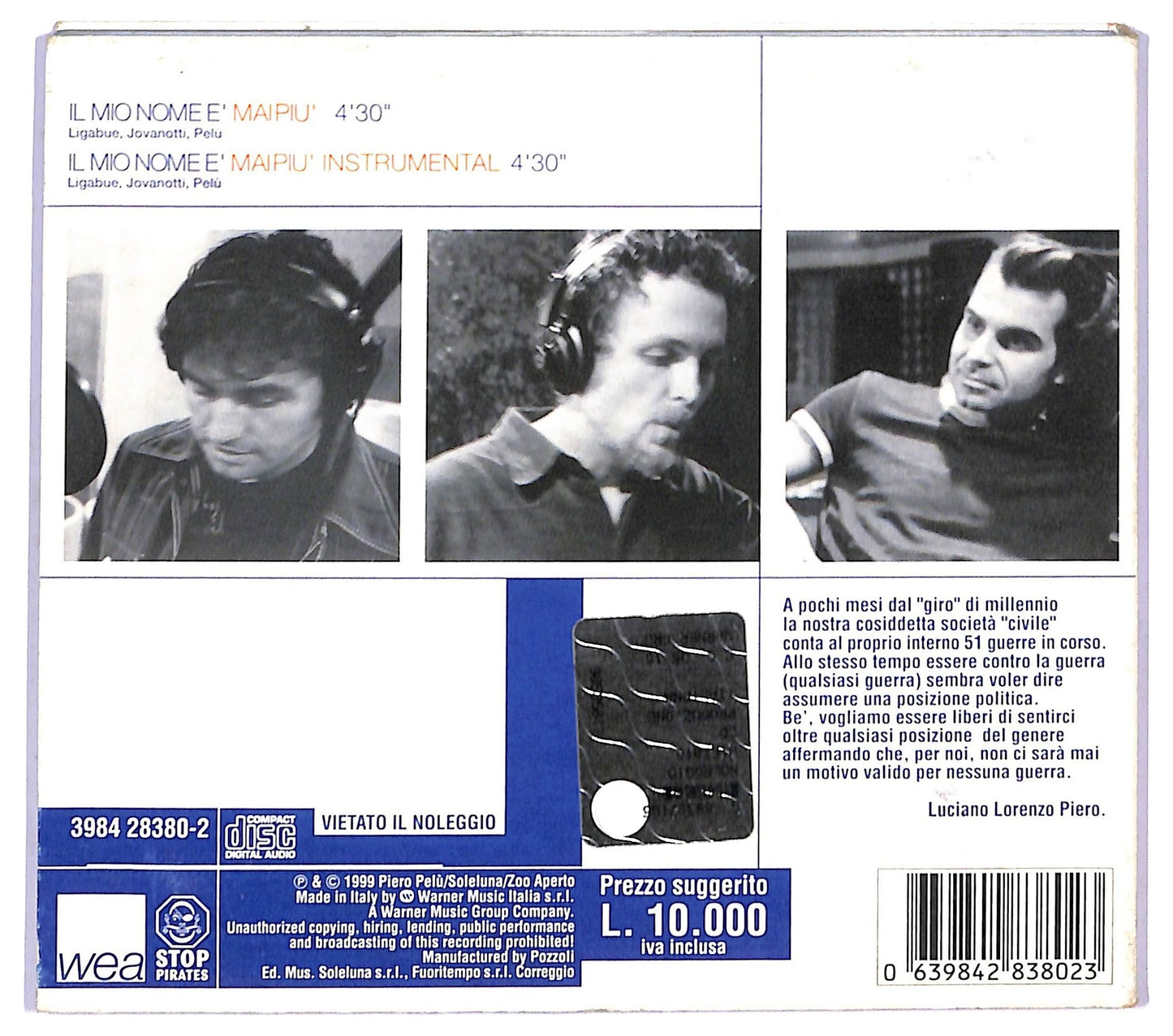EBOND Ligajovapelu - Il Mio Nome E Mai Piu CD CD087617