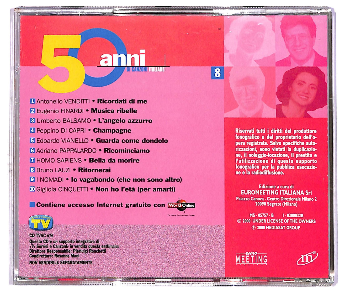 EBOND 50 Anni Di Canzoni Italiane 8 EDITORIALE CD CD087839