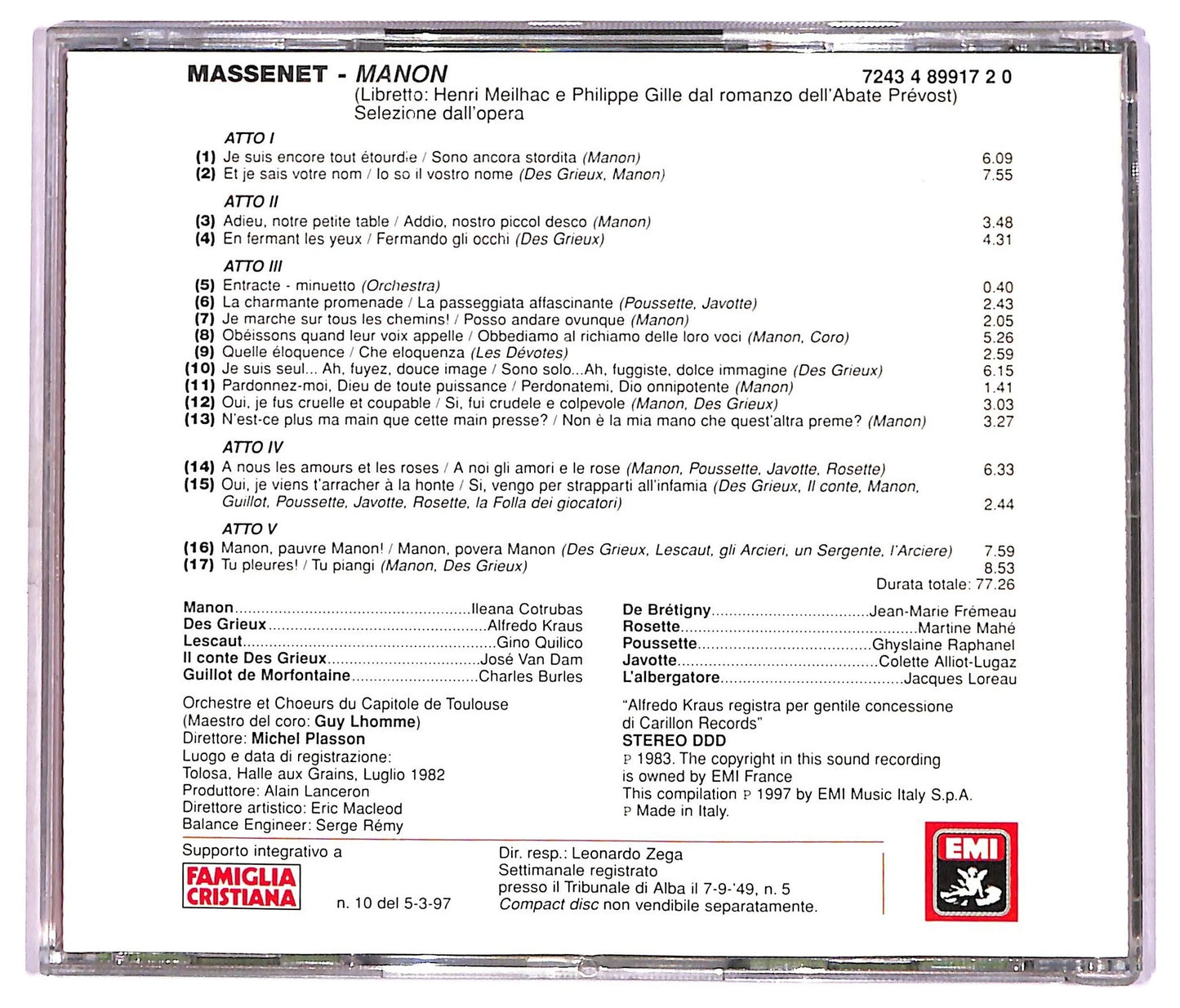 EBOND Massenet Manon - Le Pagine Piu Belle EDITORIALE CD CD087948