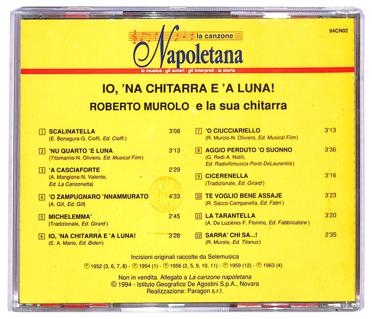 EBOND Roberto Murolo - Io, 'Na Chitarra E 'A Luna! EDITORIALE CD CD088131