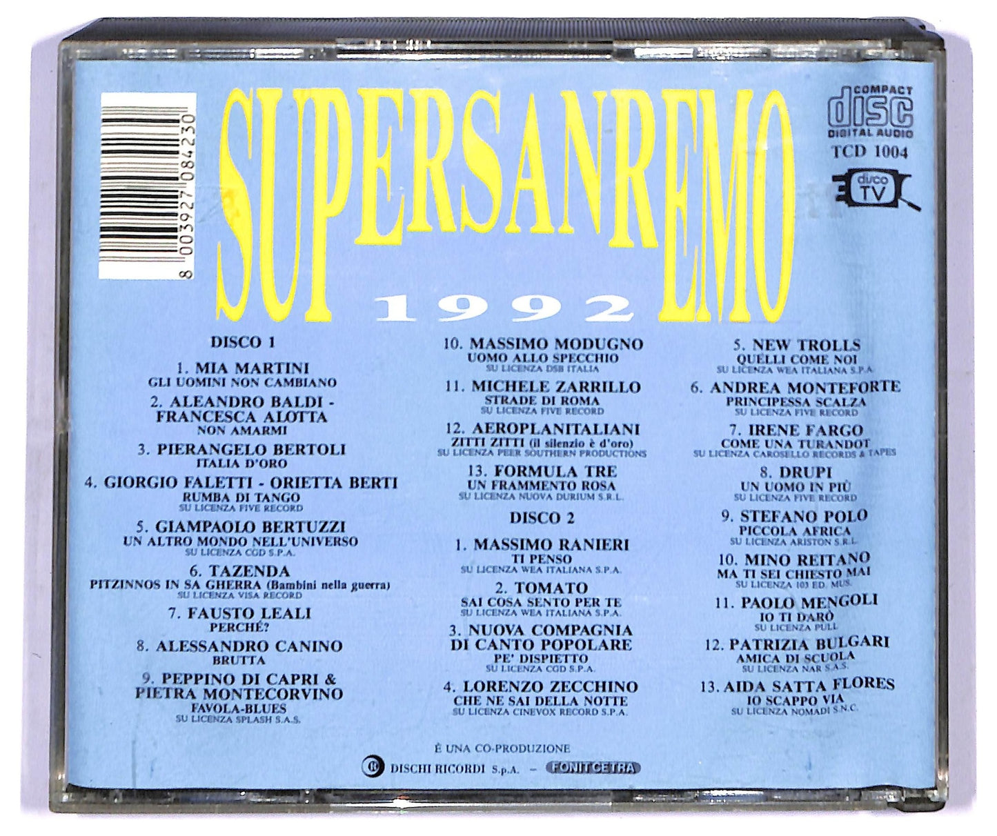 EBOND Supersanremo 1992 CD CD088747
