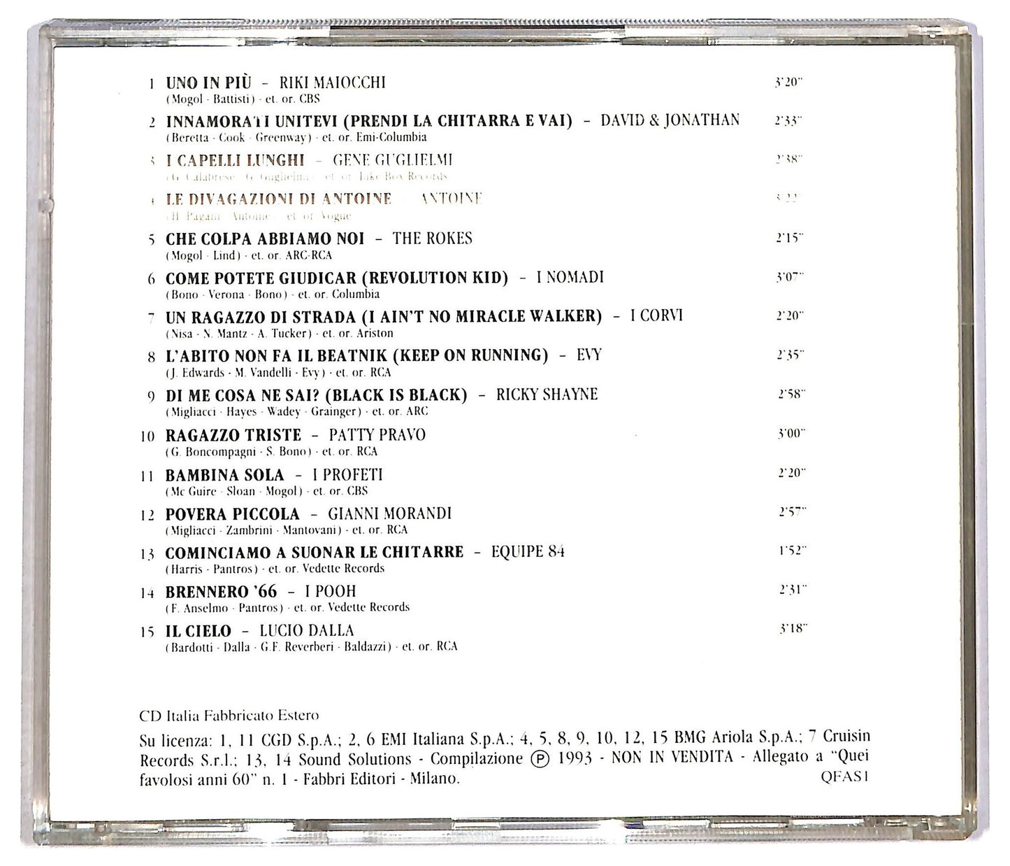 EBOND Various - Quei Favolosi Anni '60 ? 1966 - 2 EDITORIALE CD CD089202