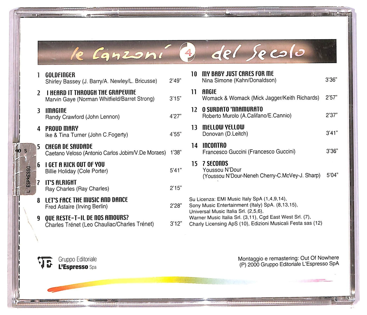 EBOND Various - Le Canzoni Del Secolo - 4 EDITORIALE CD CD089544
