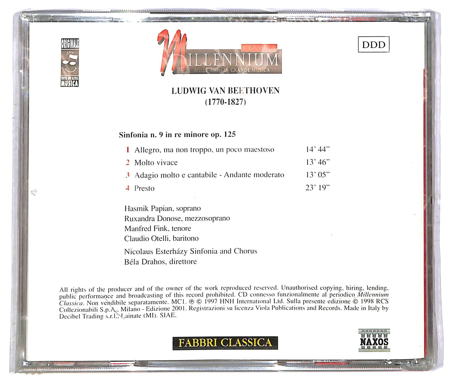 EBOND Beethoven - Sinfonia N. 9 In Re Minore Op.125 EDITORIALE CD CD090606