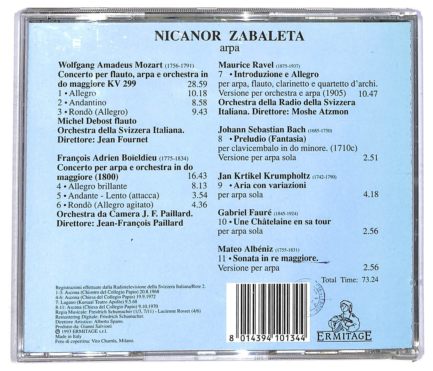 EBOND Nicanor Zabaleta - Arpa - Mozart, Boieldieus, Ravel, Bach CD CD090743