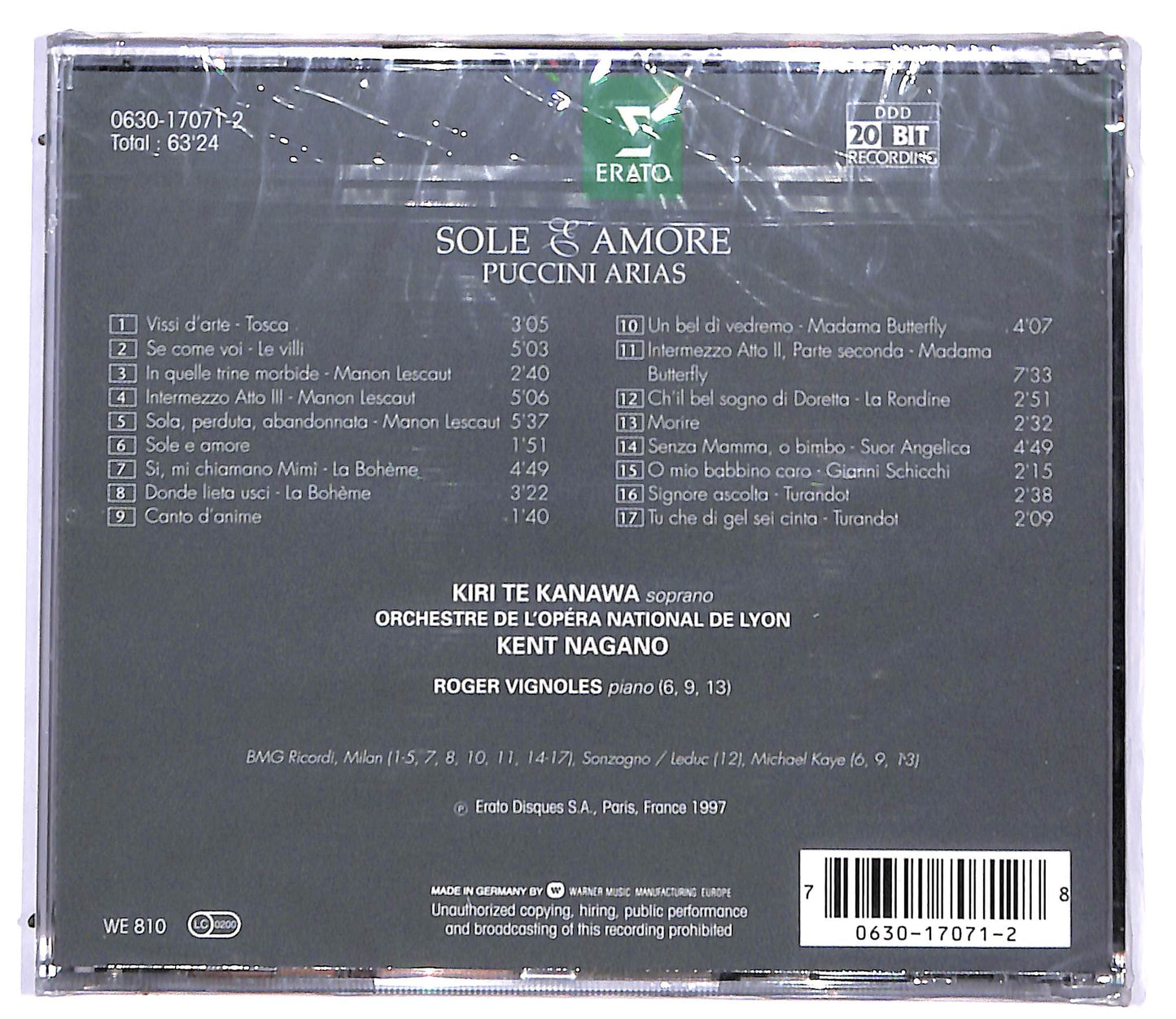 EBOND Kiri Te Kanawa - Sole & Amore - Puccini Arias CD CD094249