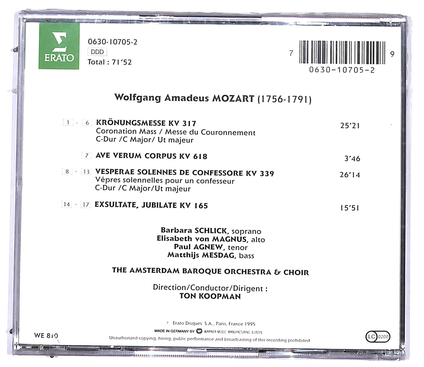 EBOND Mozart - Kronungsmesse - The Amsterdam Baroque Orchestra CD CD094255