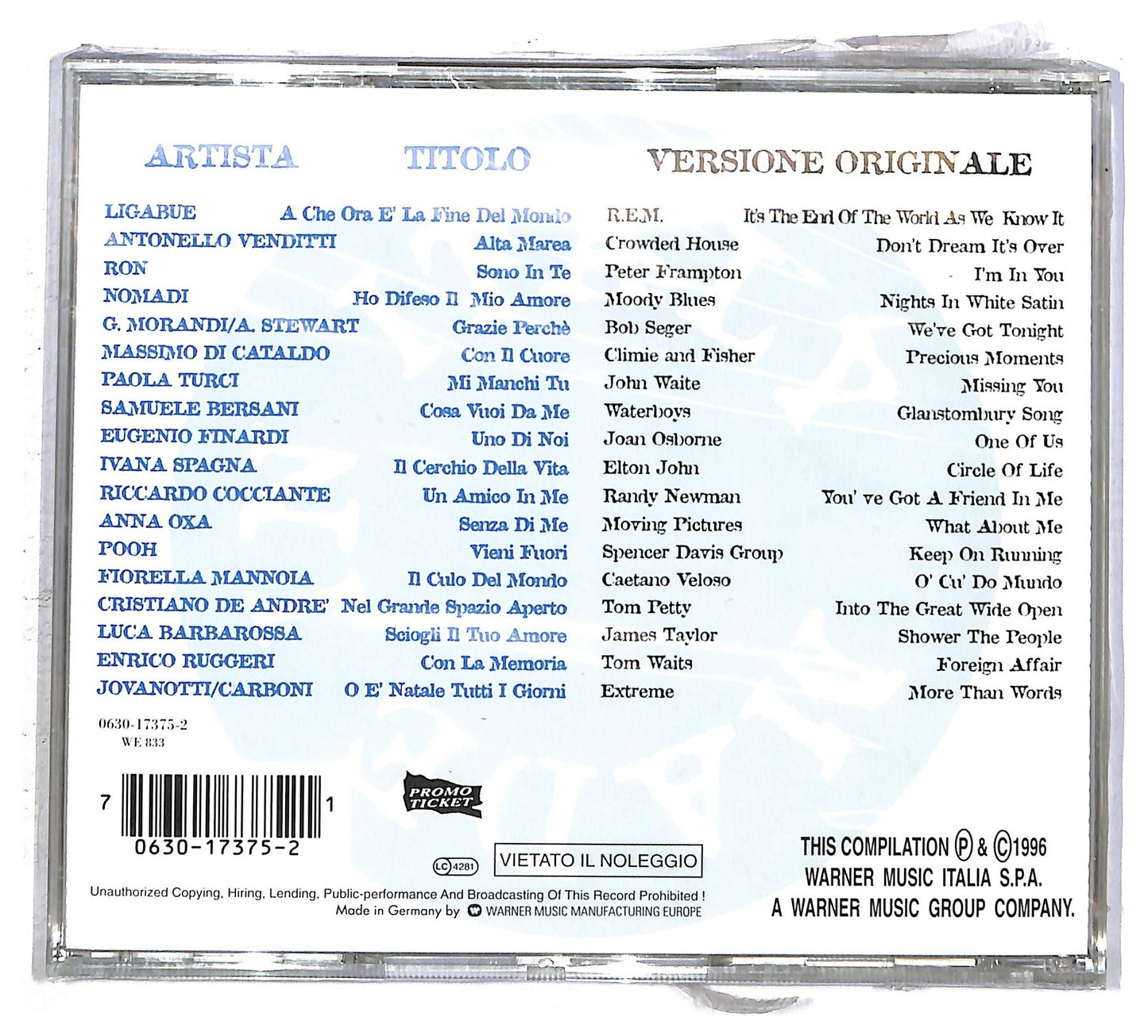 EBOND Made In Italy CD CD094325