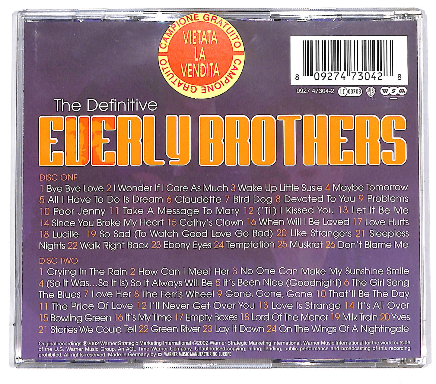 EBOND Everly Brothers - The Definitive Everly Brothers 2CD CD094731