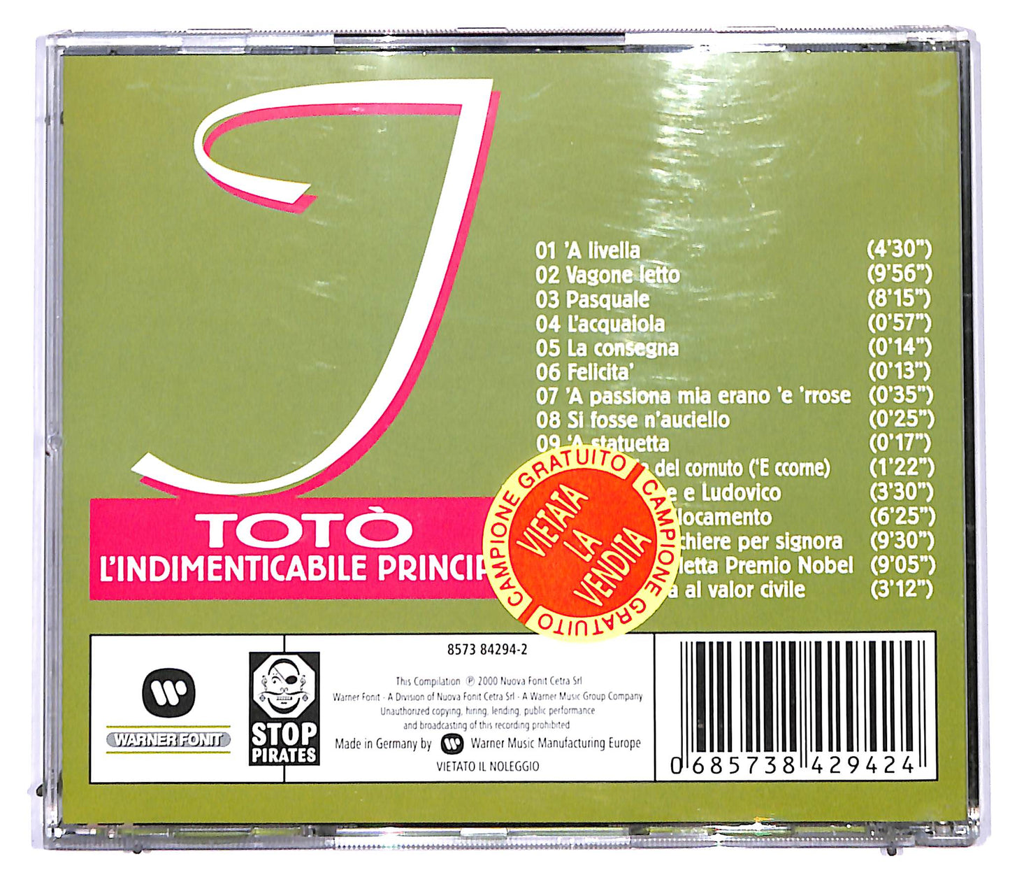 EBOND Toto: L'Indimenticabile Principe CD CD094918