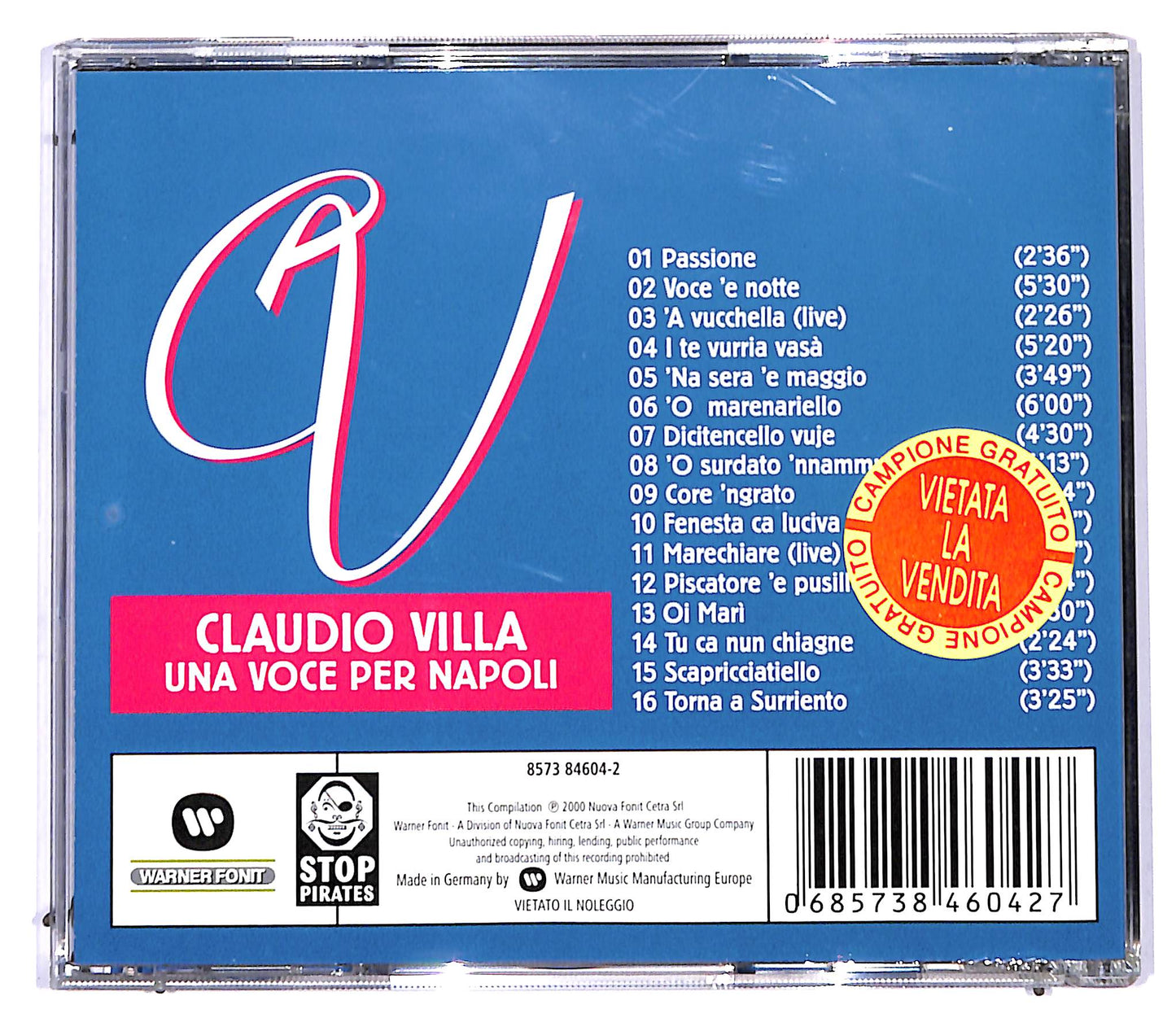 EBOND Claudio Villa - Una Voce Per Napoli CD CD094919