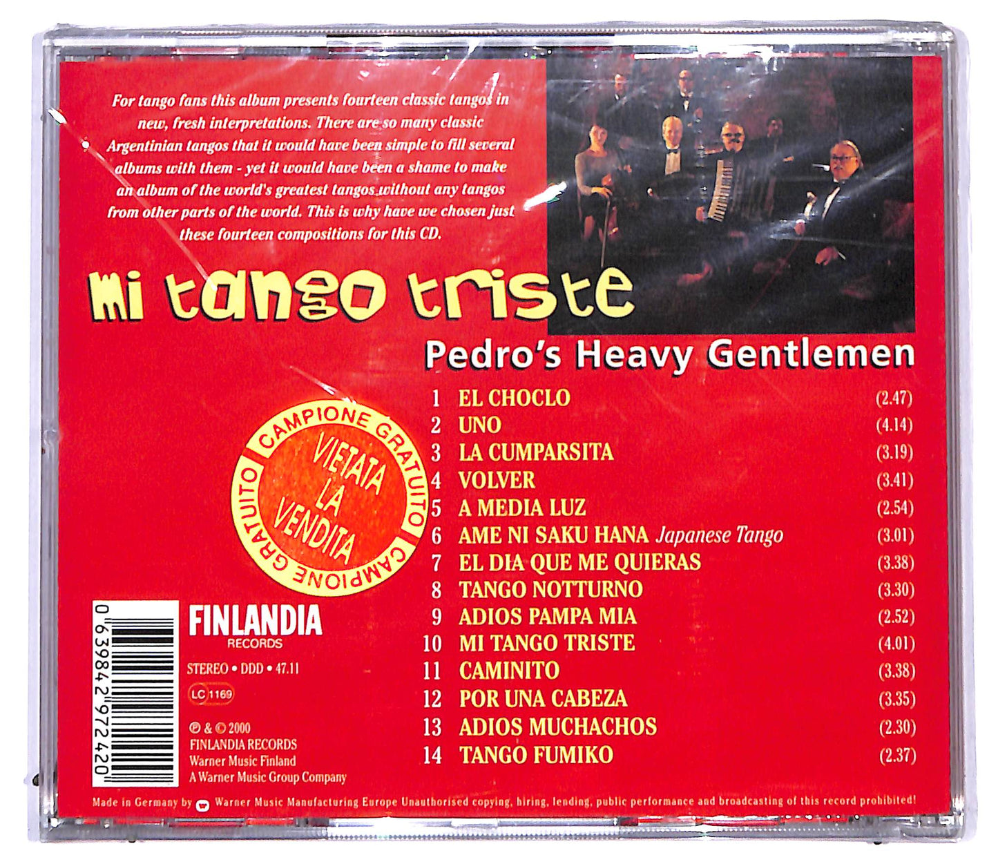 EBOND Pedro's Heavy Gentlemen - Mi Tango Triste CD CD094942