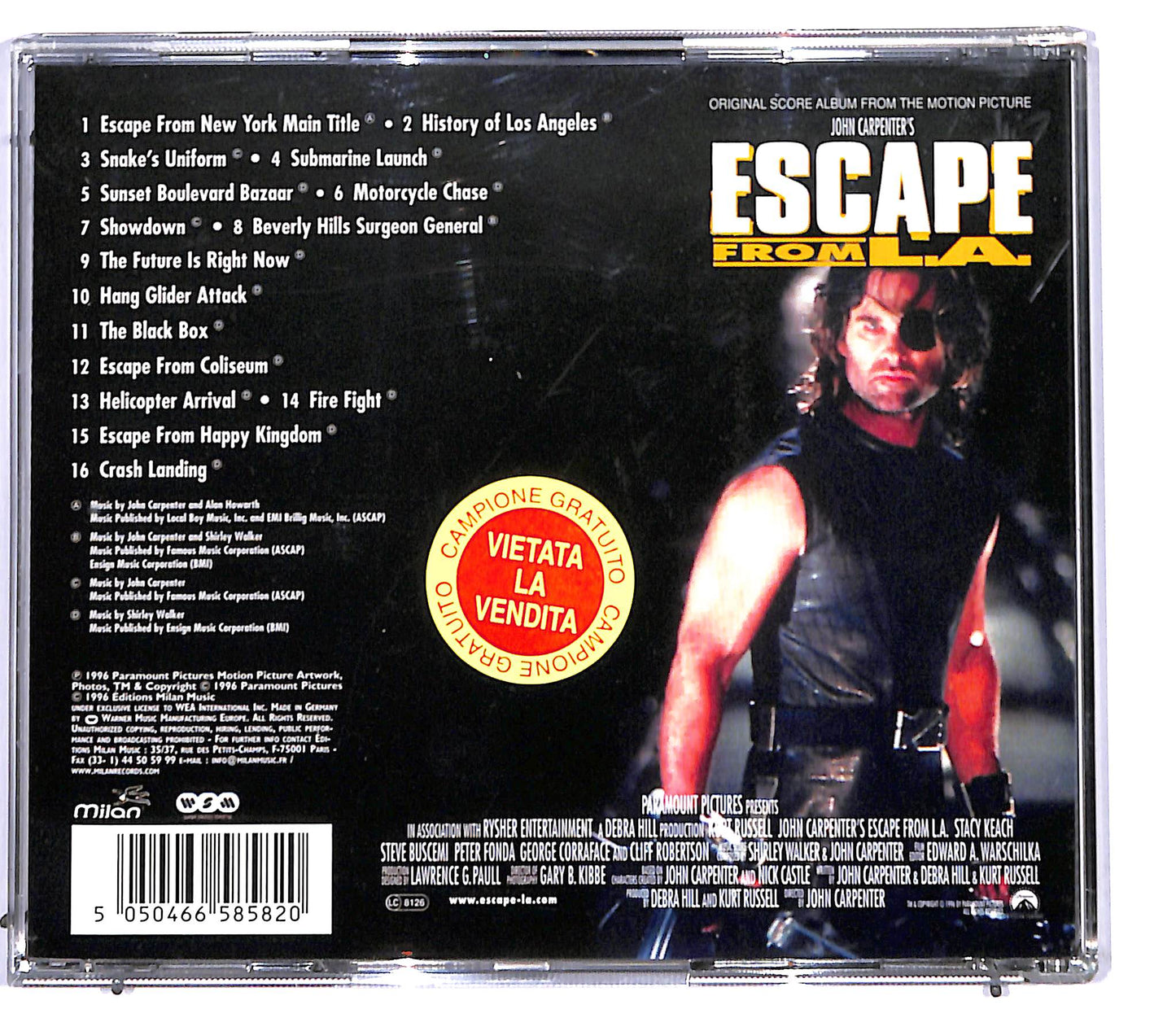 EBOND Shirley Walker & John Carpenter - Escape From L.A. CD CD094960