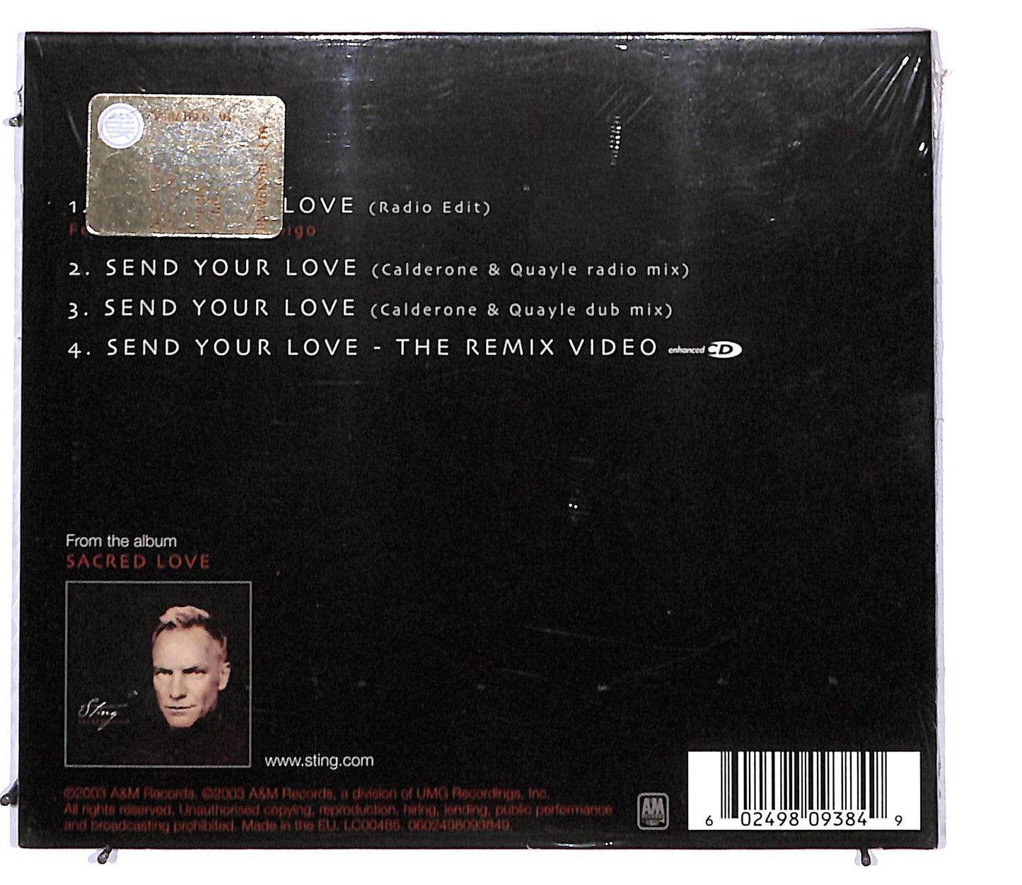 EBOND Sting - Send Your Love (digipak) CD CD095026