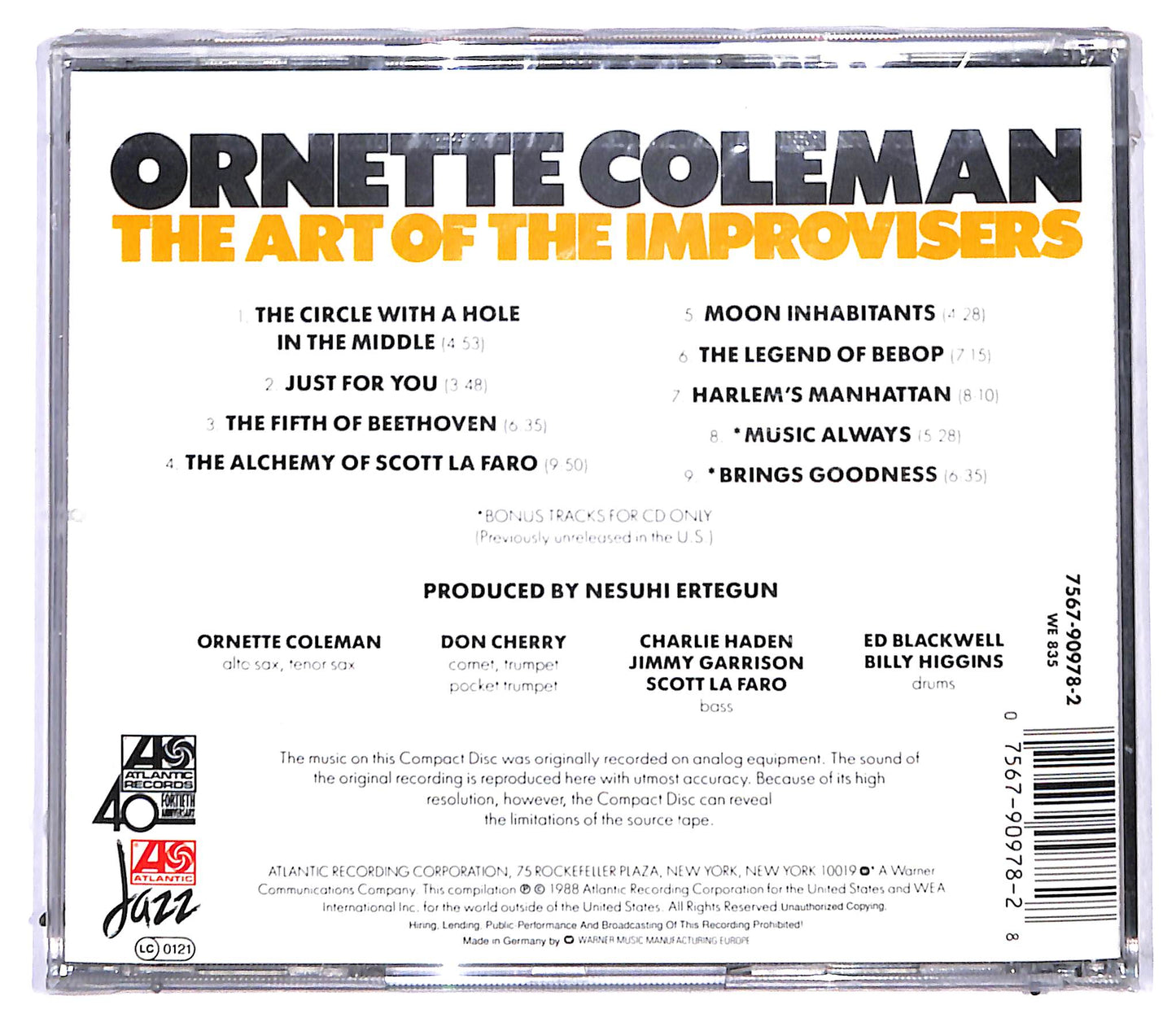 EBOND Ornette Coleman - The Art Of The Improvisers CD CD095065