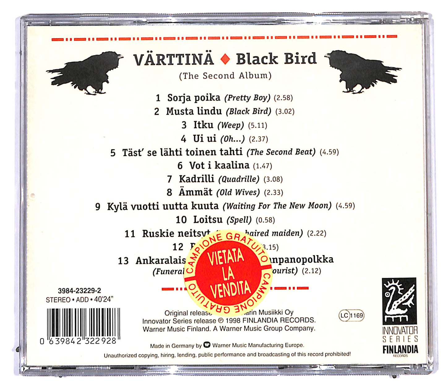 EBOND Varttina - Black Bird (The Second Album) CD CD095109