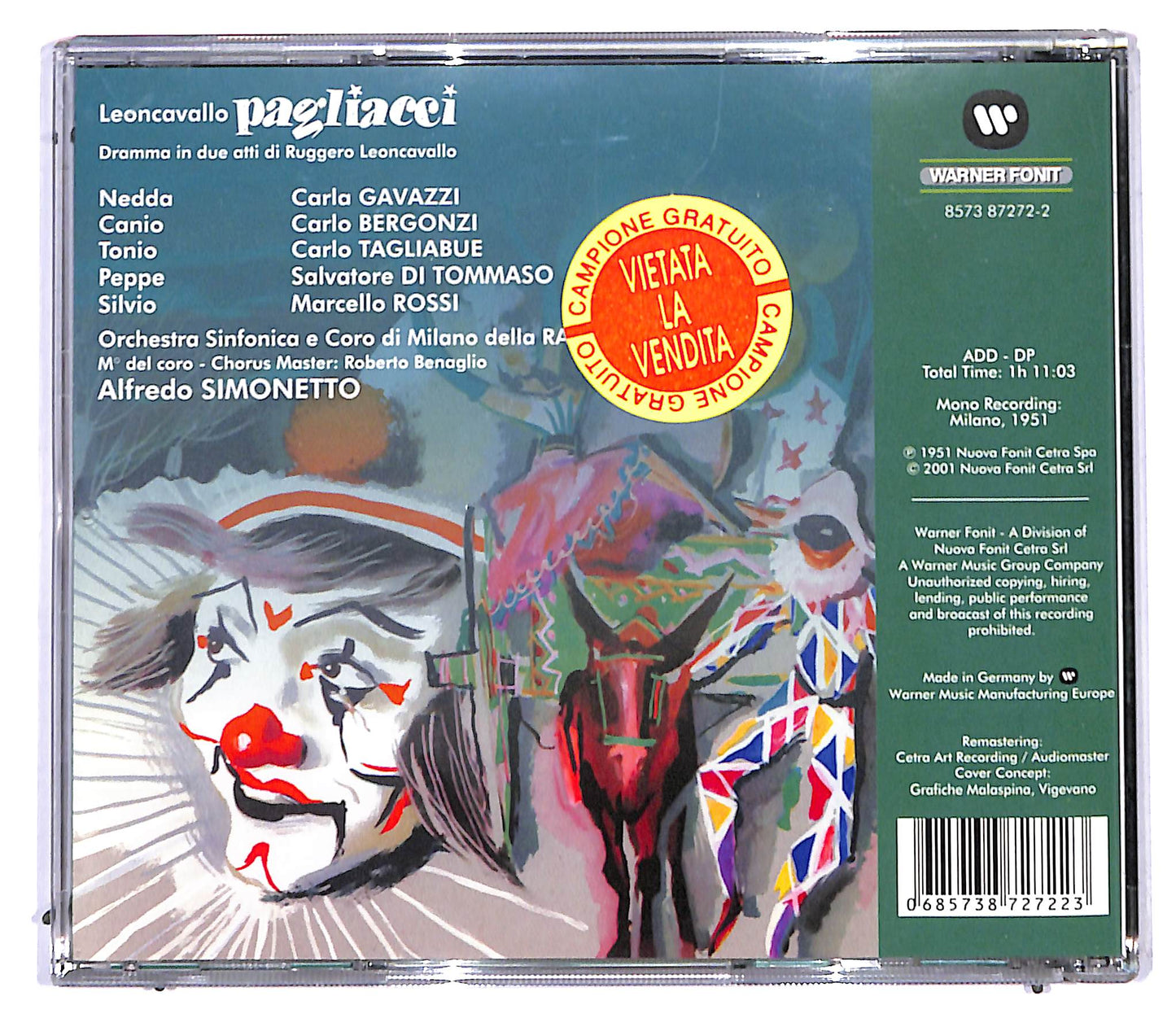 EBOND Ruggero Leoncavallo - Pagliacci CD CD095110