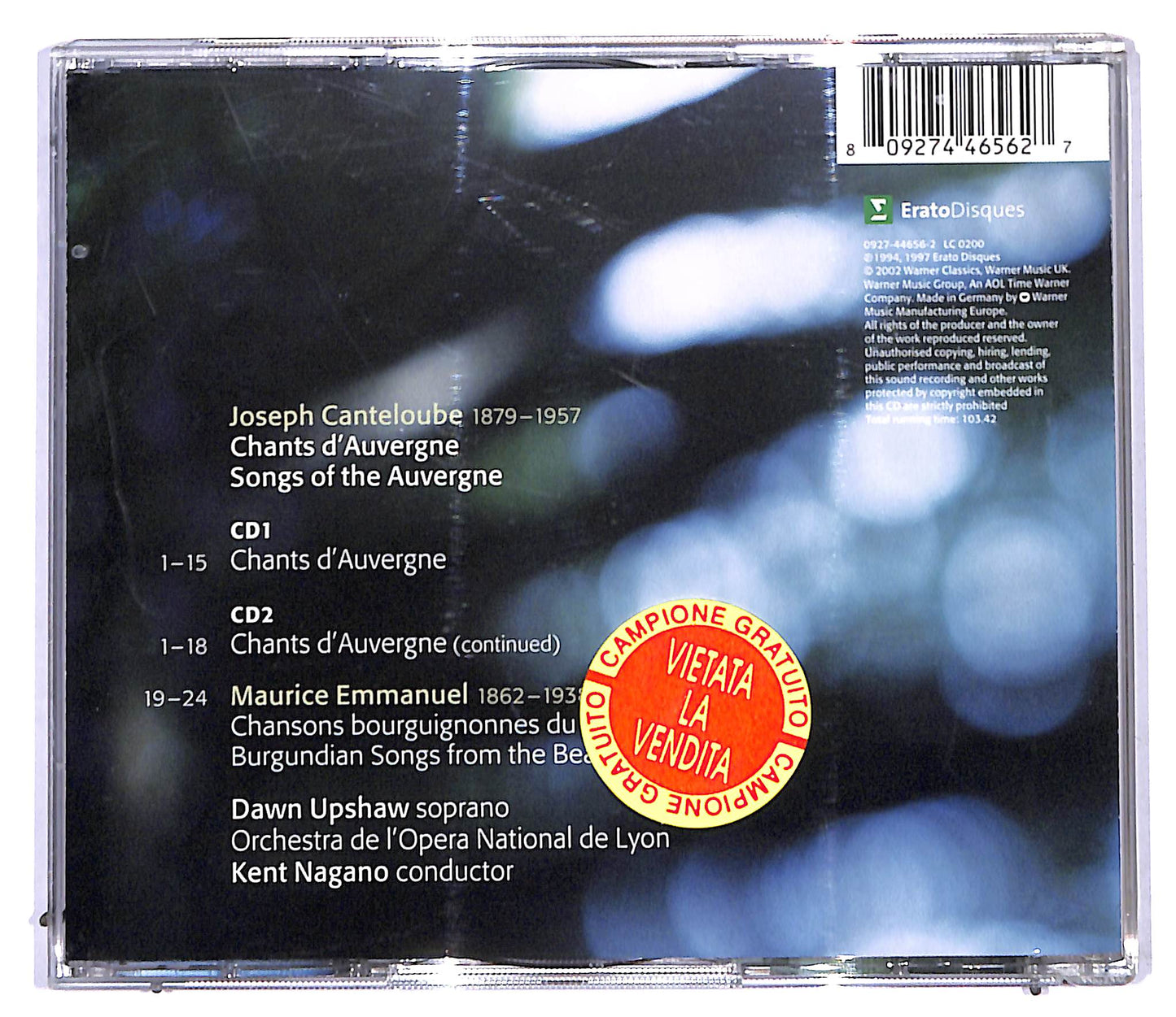 EBOND Chants D'Auvergne - Songs Of The Auvergne (Complete Recording) CD CD095117