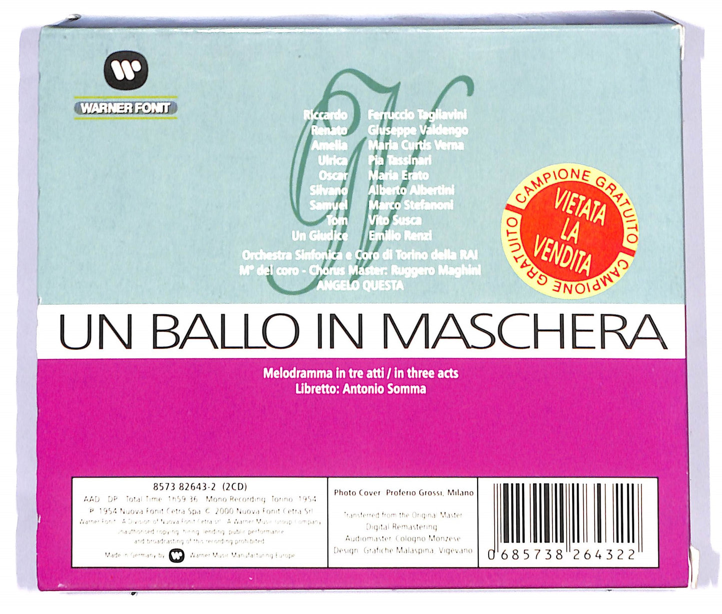 EBOND Giuseppe Verdi - Un Ballo In Maschera CD CD095144