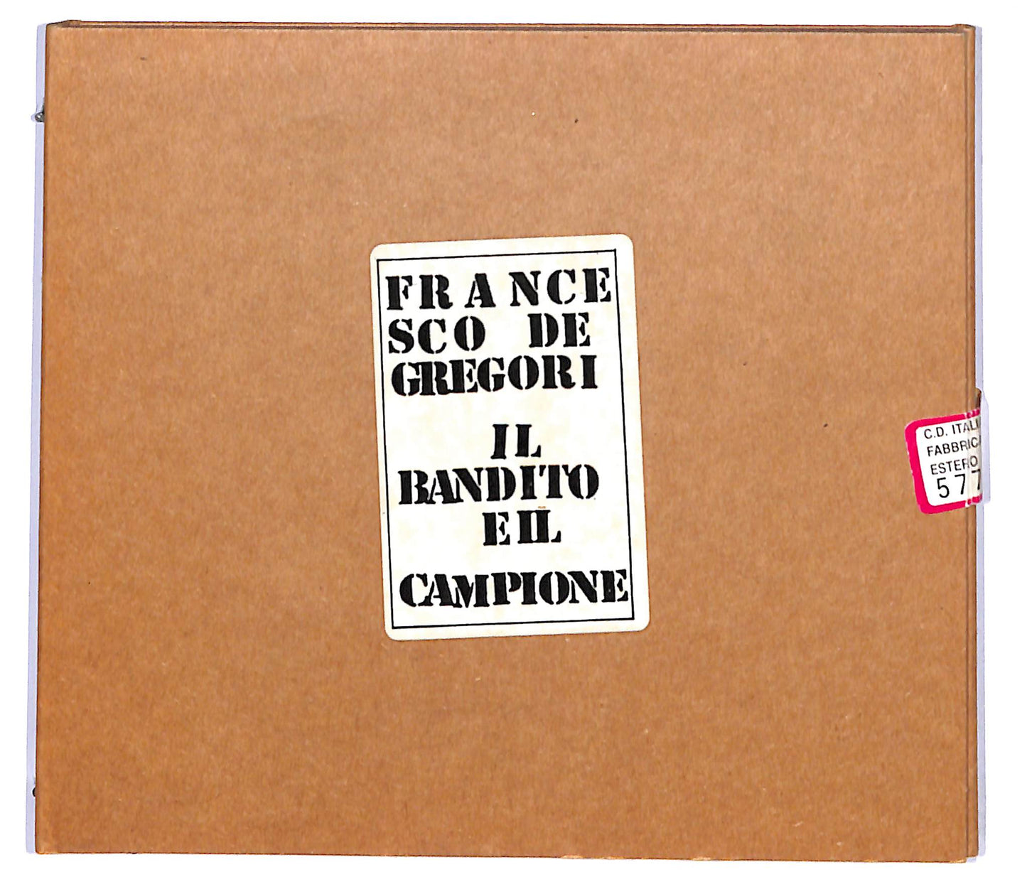 EBOND Francesco De Gregori - Il Bandito E Il Campione (digipak) CD CD095464