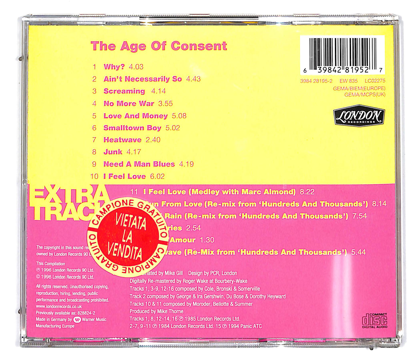 EBOND Bronski Beat - The Age Of Consent CD CD095630