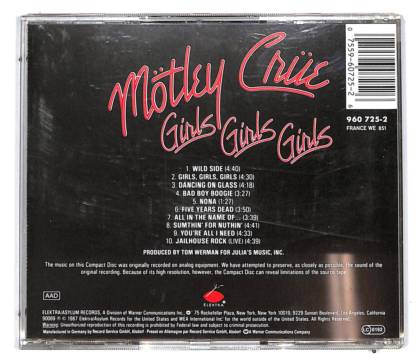 EBOND Motley Crue - Girls Girls Girls CD CD095632