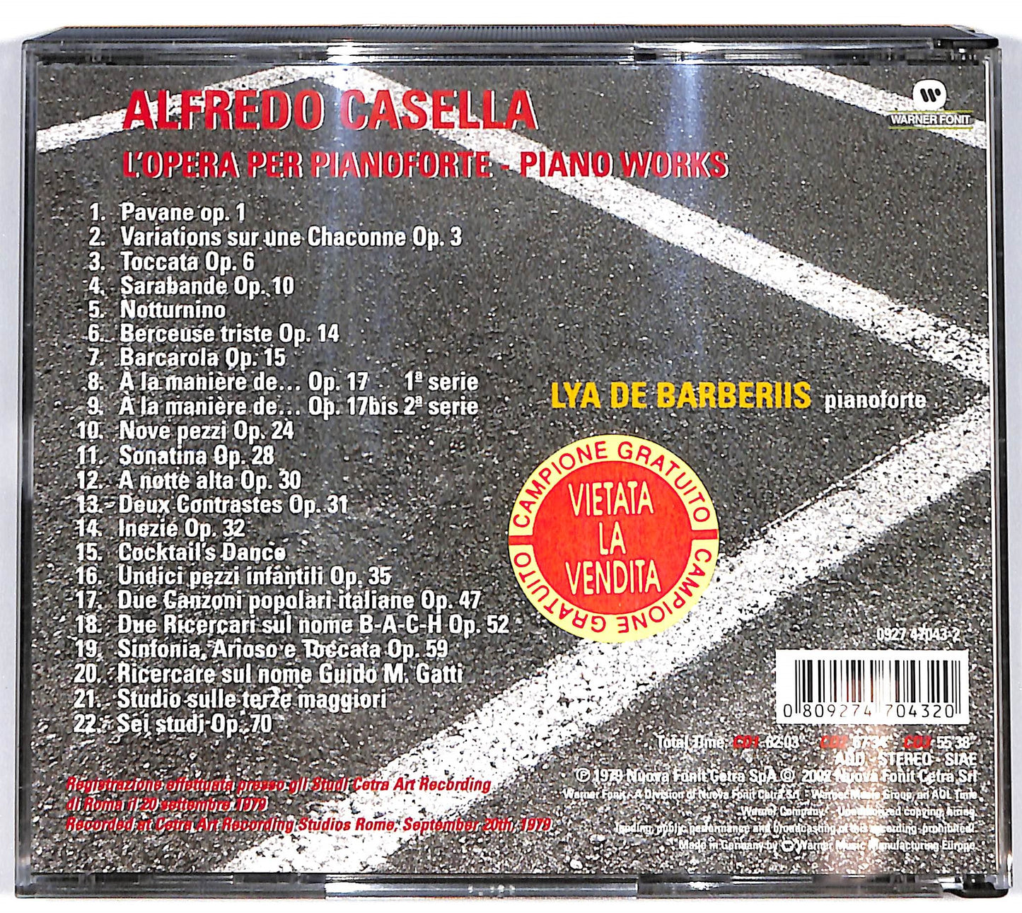 EBOND Alfredo Casella Lya De Barberiis - L'Opera Per Pianoforte CD CD095636