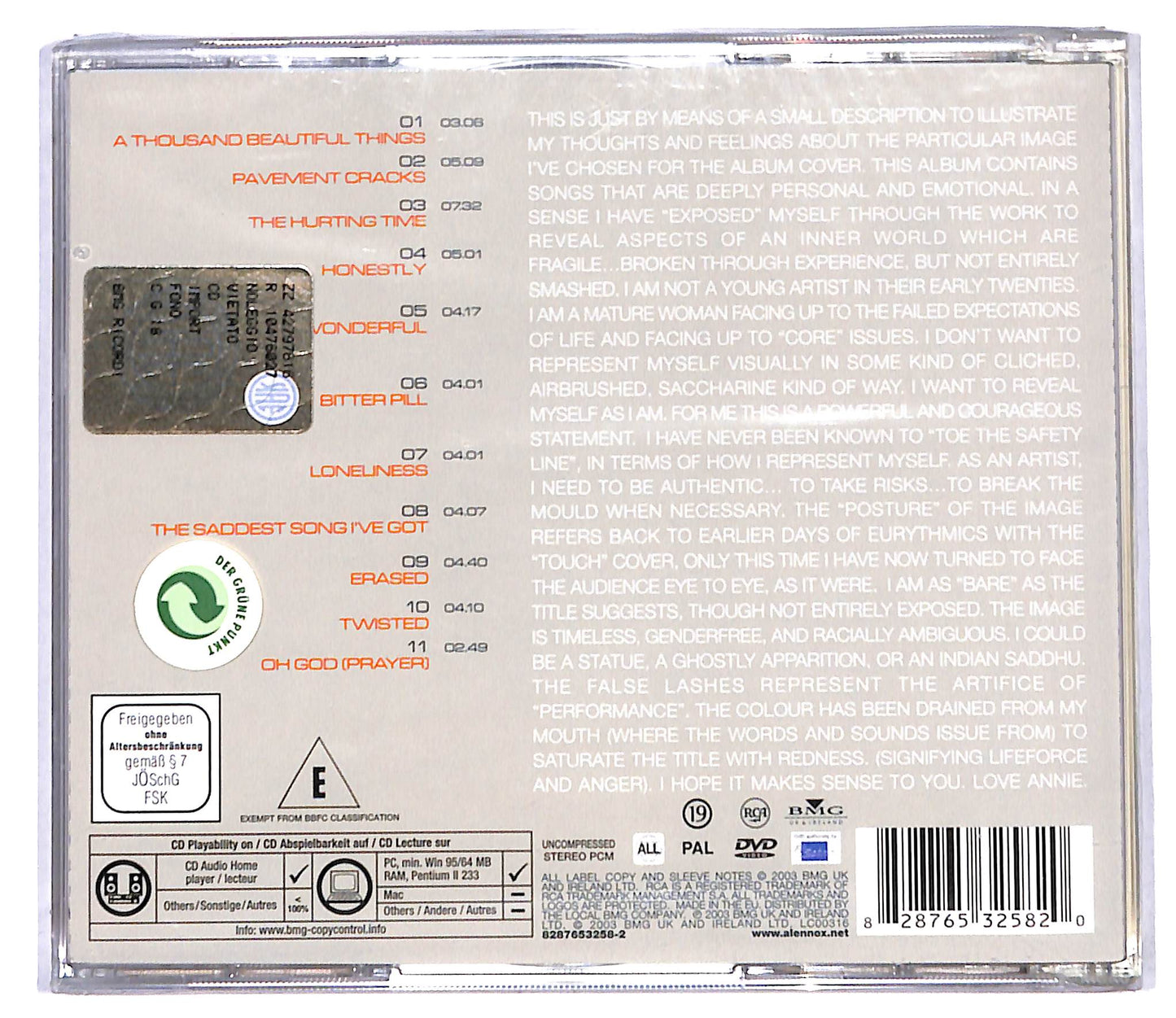 EBOND Annie Lennox - Bare CD CD095808