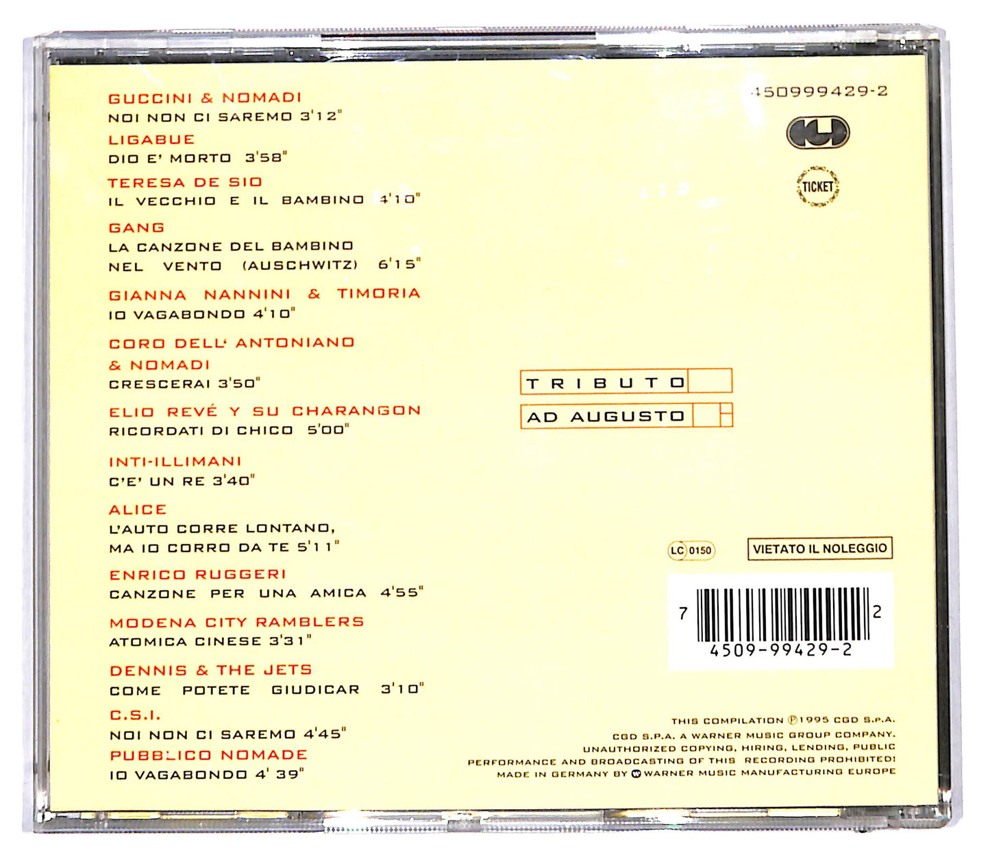 EBOND Various - Tributo Ad Augusto CD CD095904