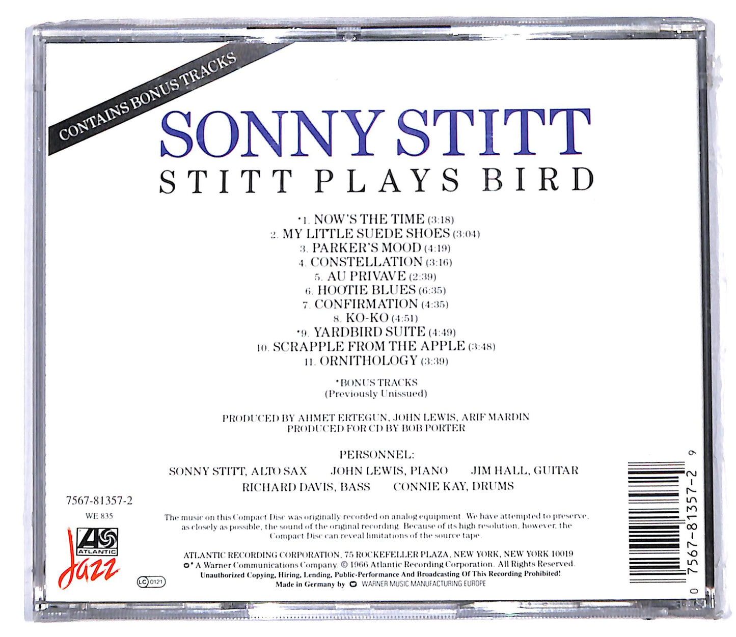 EBOND Sonny Stitt - Stitt Plays Bird CD CD095908