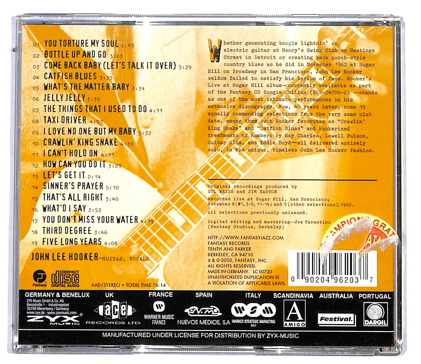 EBOND John Lee Hooker - Live At Sugar Hill Vol. 2 CD CD095917