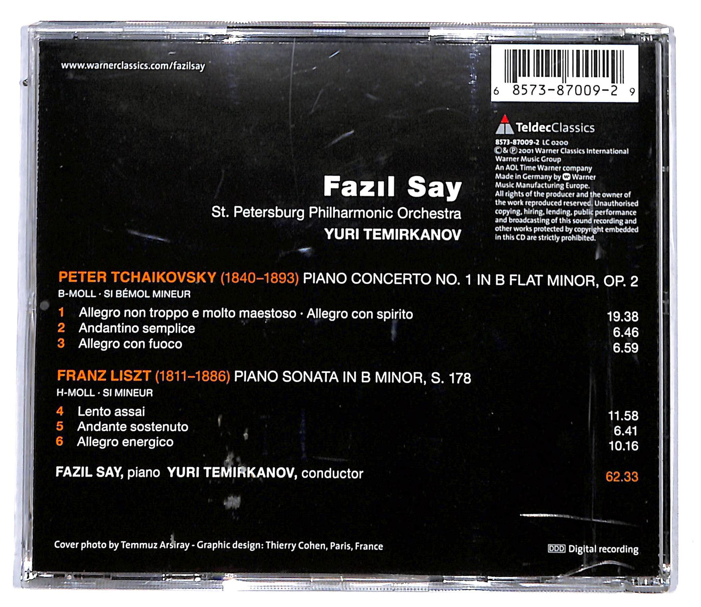 EBOND Tchaikovsky Piano Concerto No. 1 - Liszt Sonata In B Minor CD CD095937