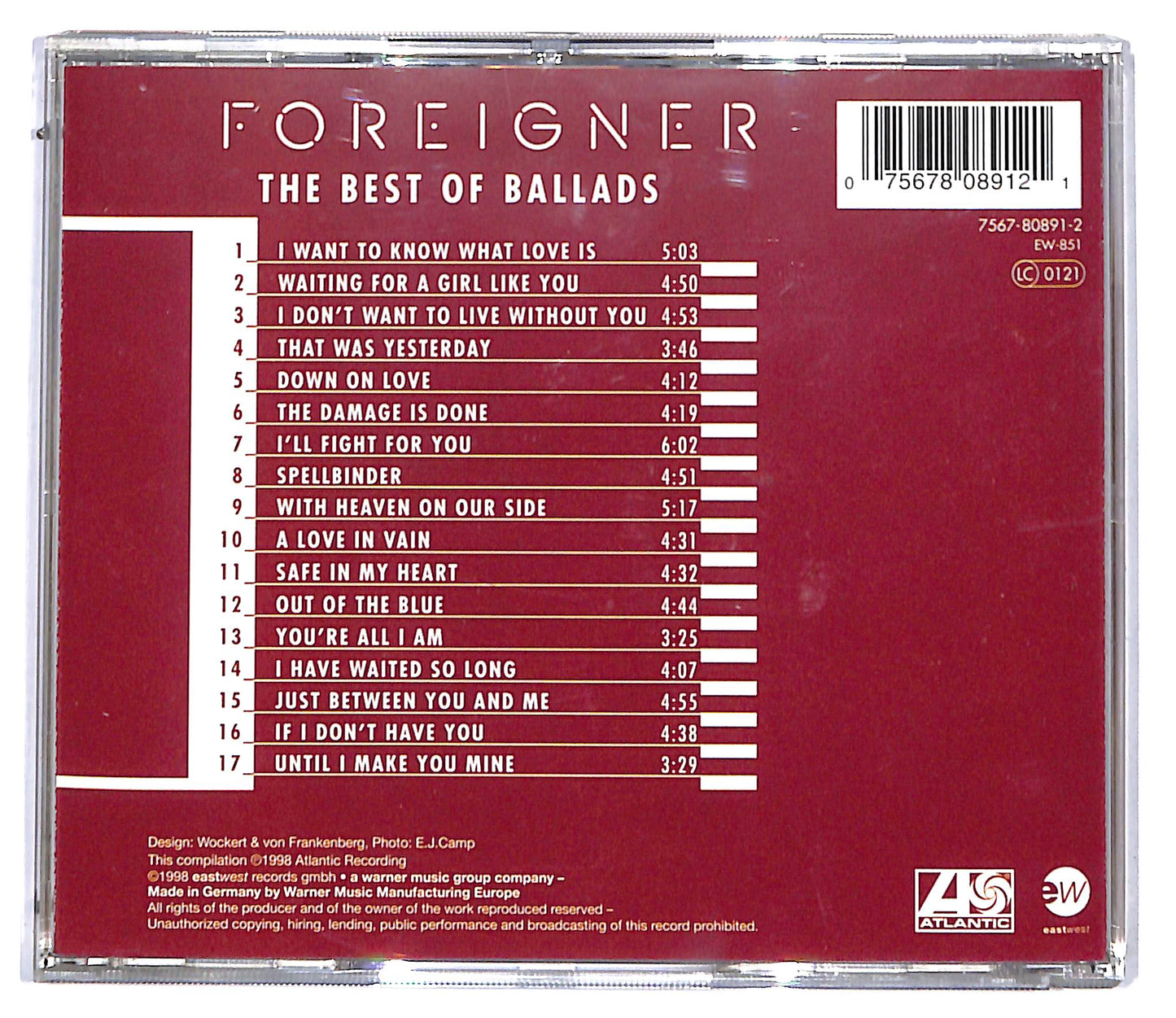 EBOND Foreigner - The Best Of Ballads CD CD096018