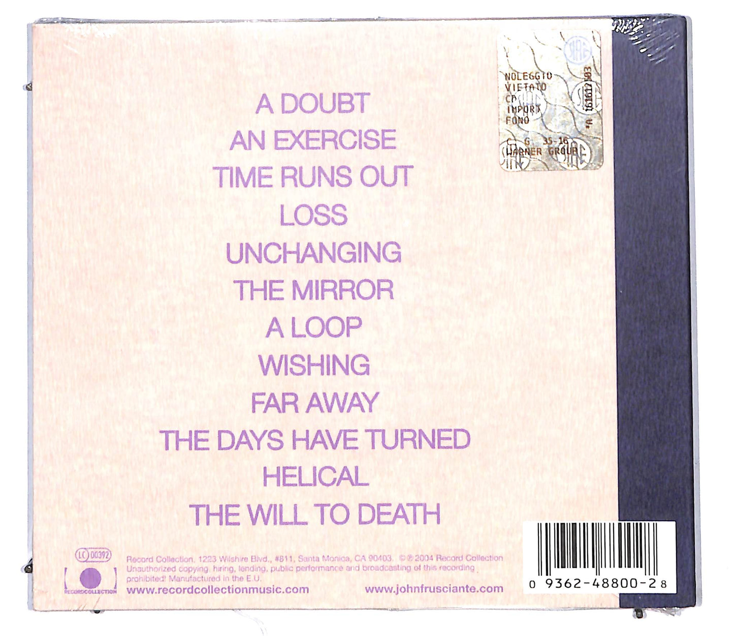 EBOND John Frusciante - The Will To Death (digipak) CD CD096053