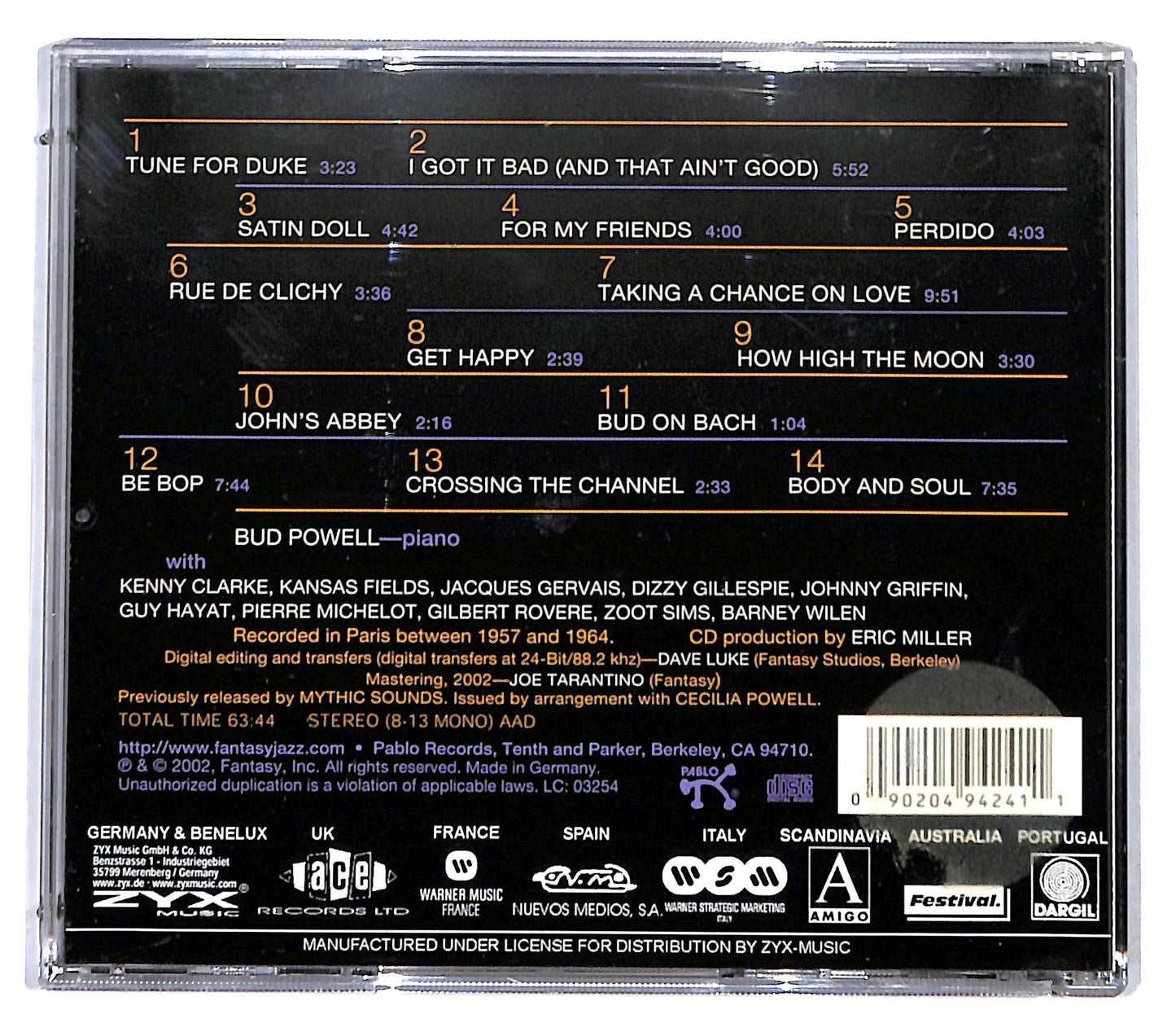 EBOND Bud Powell - Paris Sessions CD CD096165