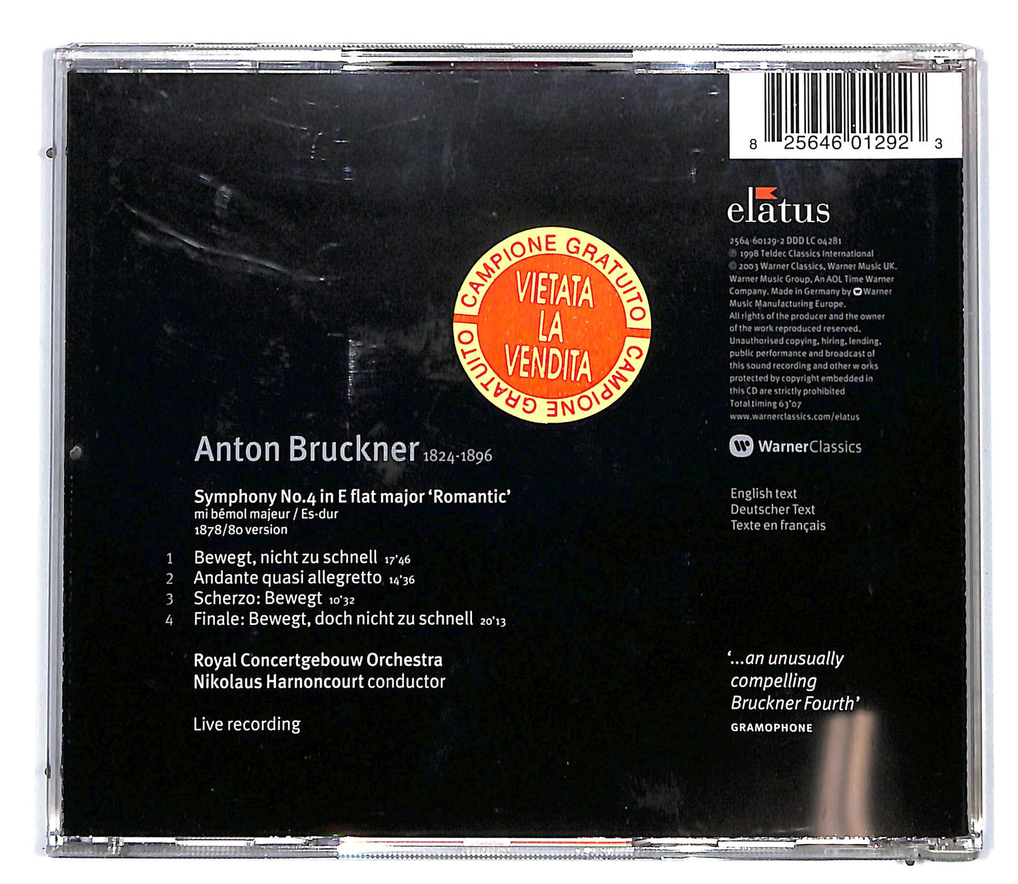 EBOND Bruckner - Symphony No 4 Romantic CD CD096432